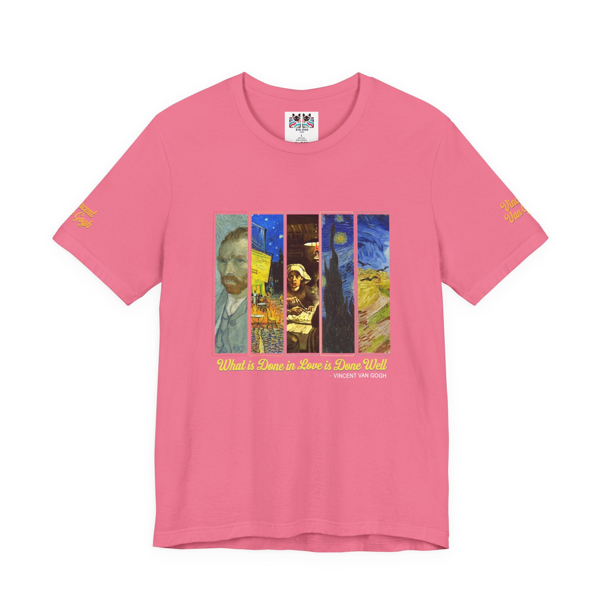 What Is Done in Love Is Done Well T-Shirt – Vincent Van Gogh Quote Art Collage Graphic Tee