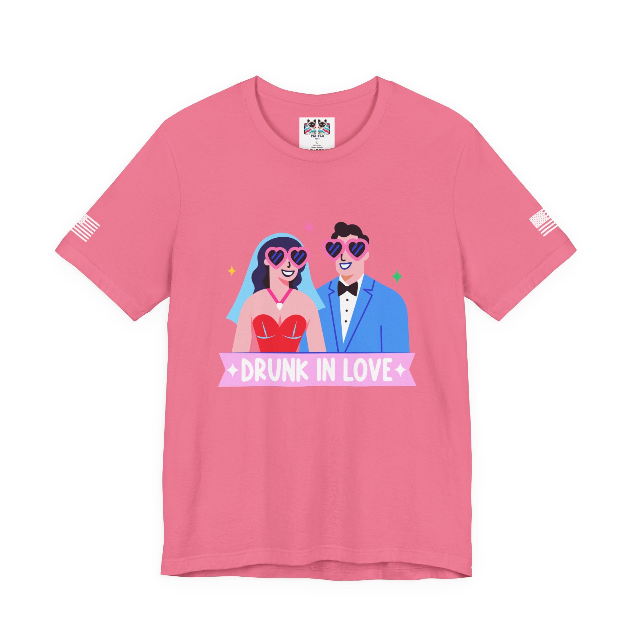 Drunk in Love Vegas Wedding T-Shirt – Funny Las Vegas Chapel Couple Tee