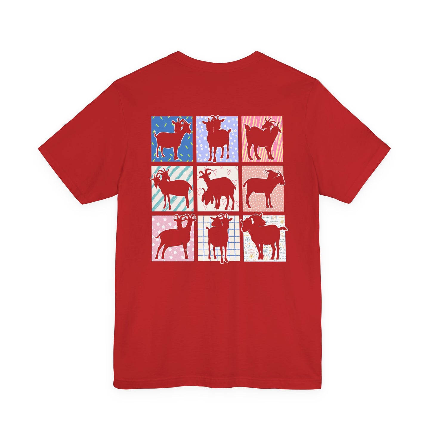 Double-Headed Goat Outline Graphic T-Shirt