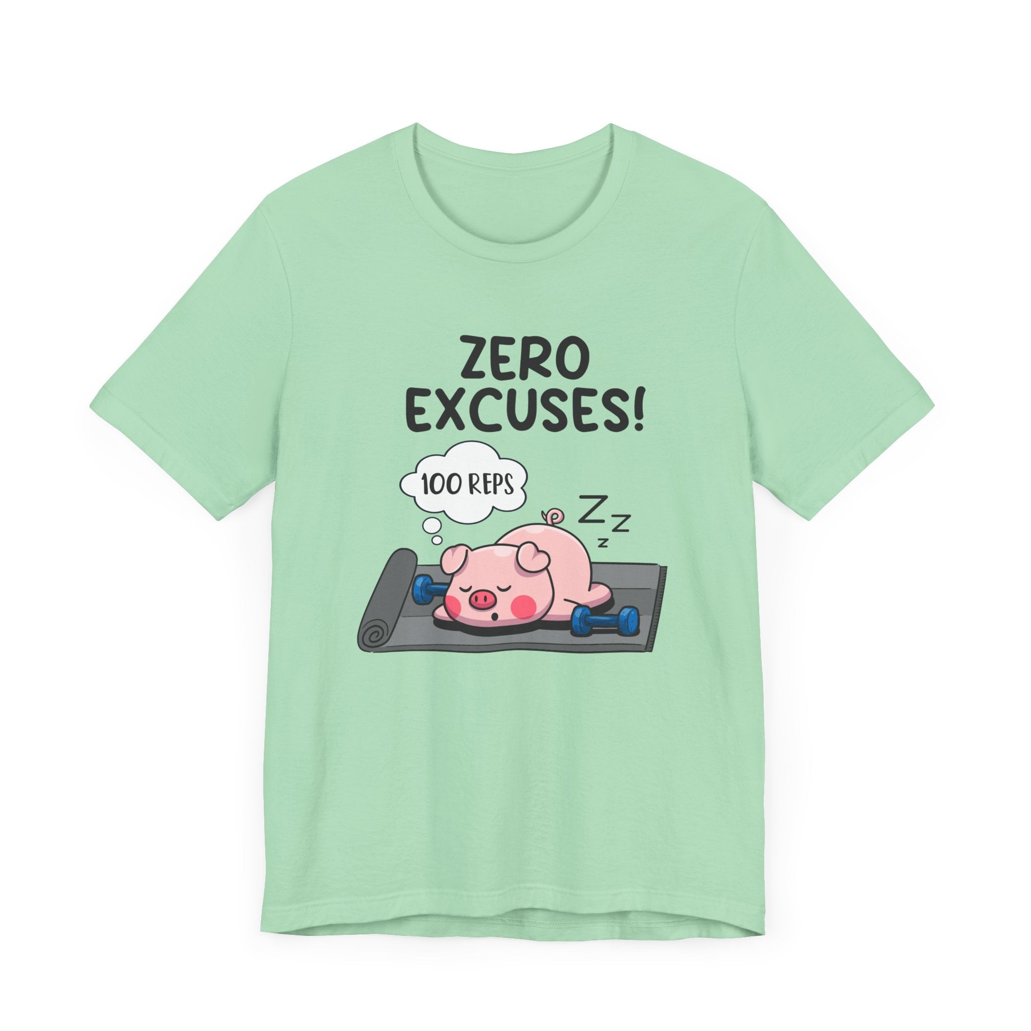 Zero Excuses 100 Reps Tee, Workout Motivation Shirt, Discipline Driven Top, Gym Beast Mode Graphic Tee, Strength Training Gift