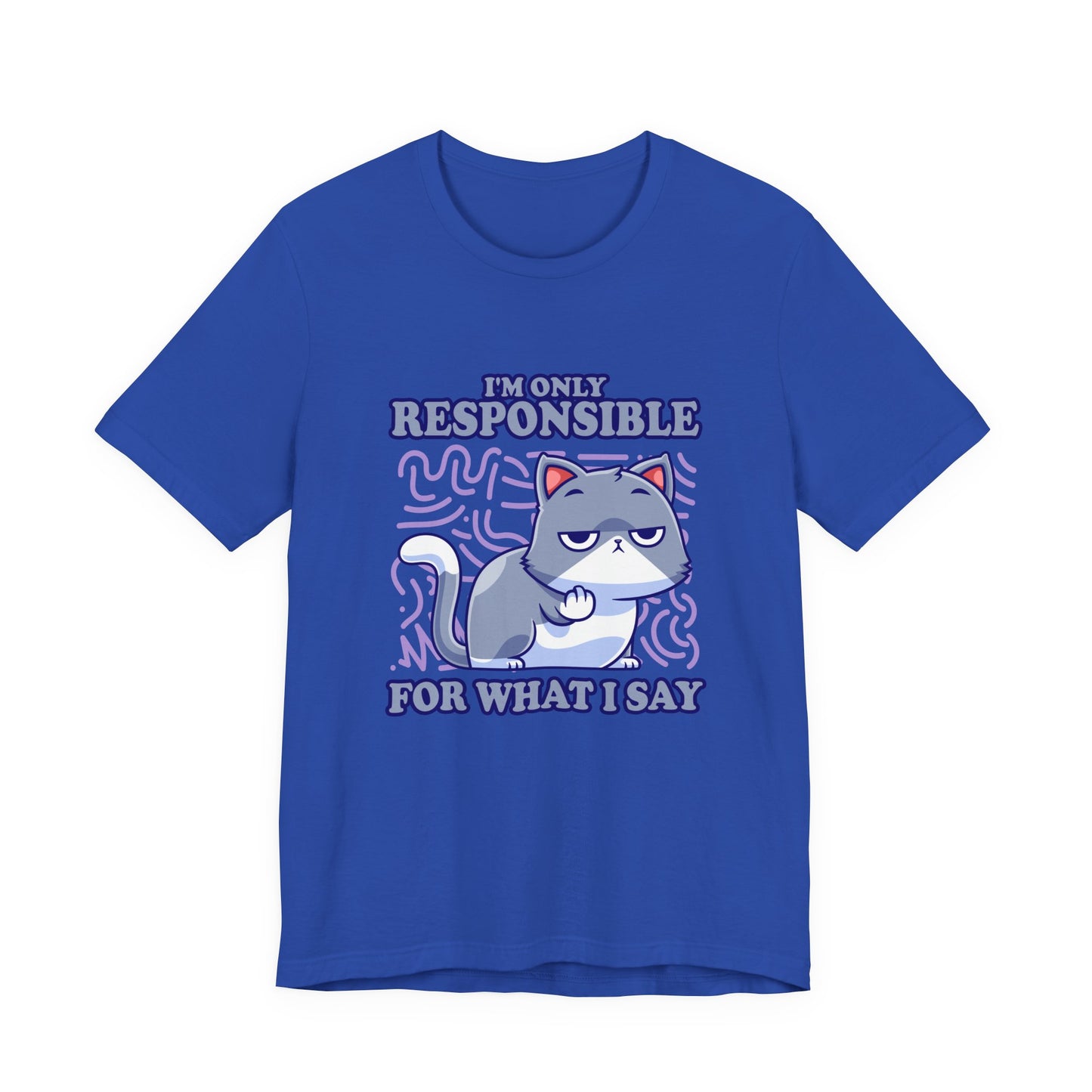 I’m Only Responsible for What I Say T-Shirt – Sassy Cat Waiting Gesture Graphic Tee