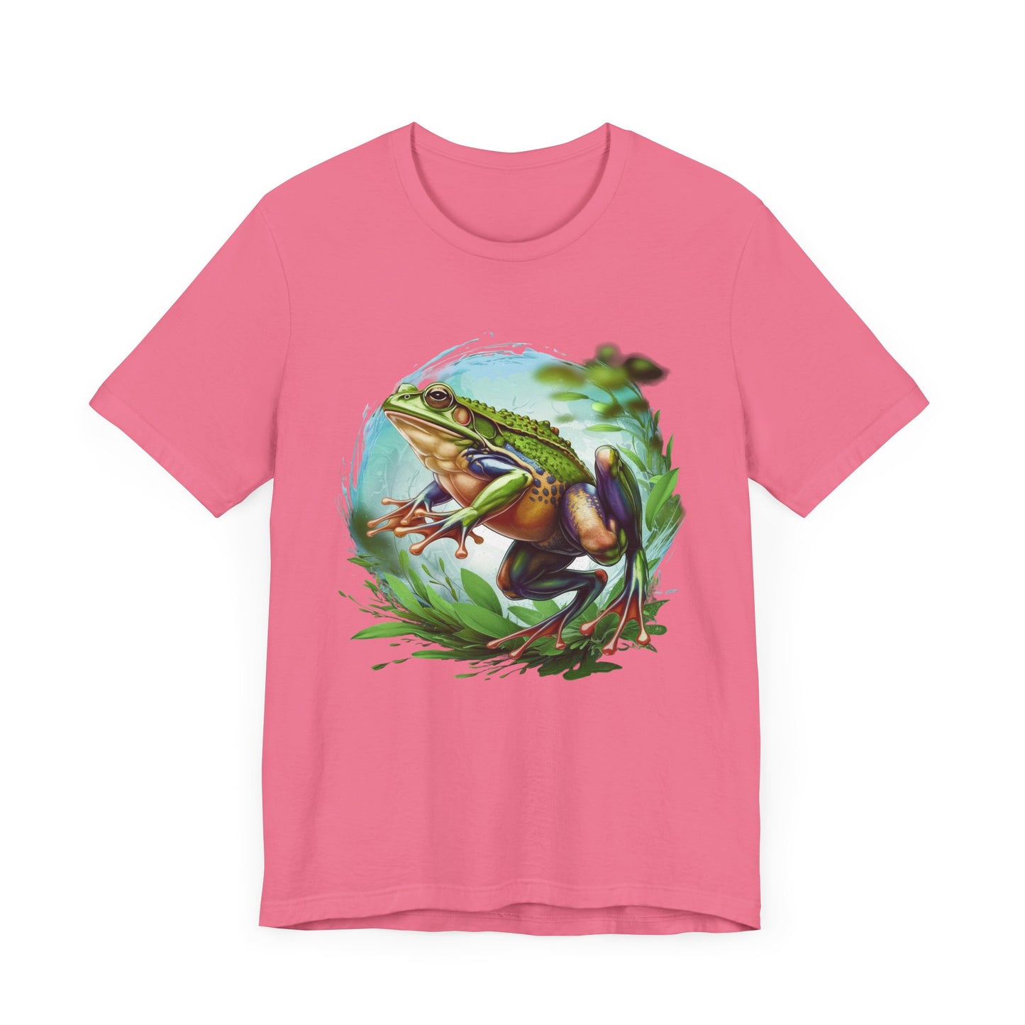Leaping Frog in Air with energy and grace in Lush Green Vegetation Graphic T-Shirt