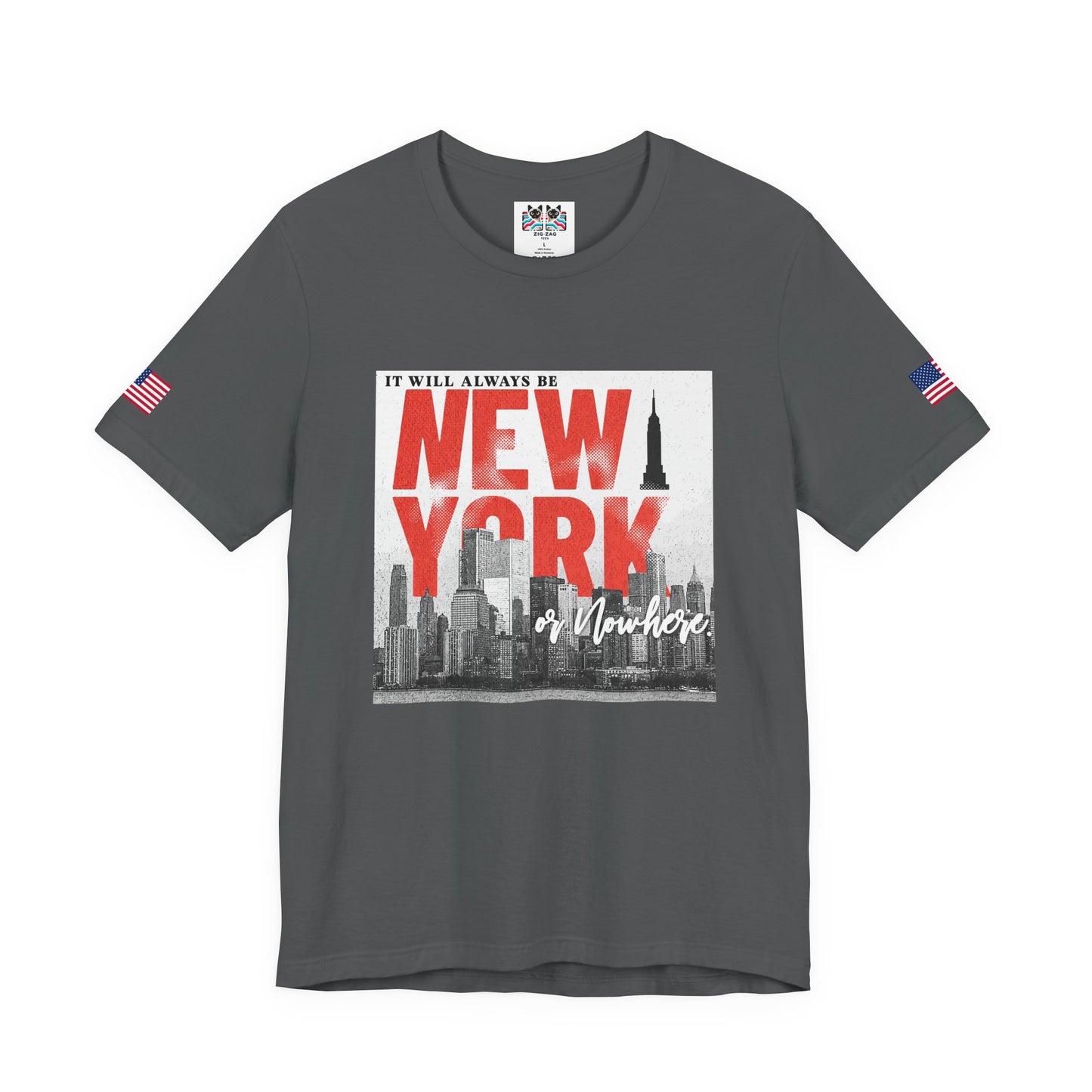 It Will Always Be New York T-Shirt - Red & White NYC Skyline Statement Design