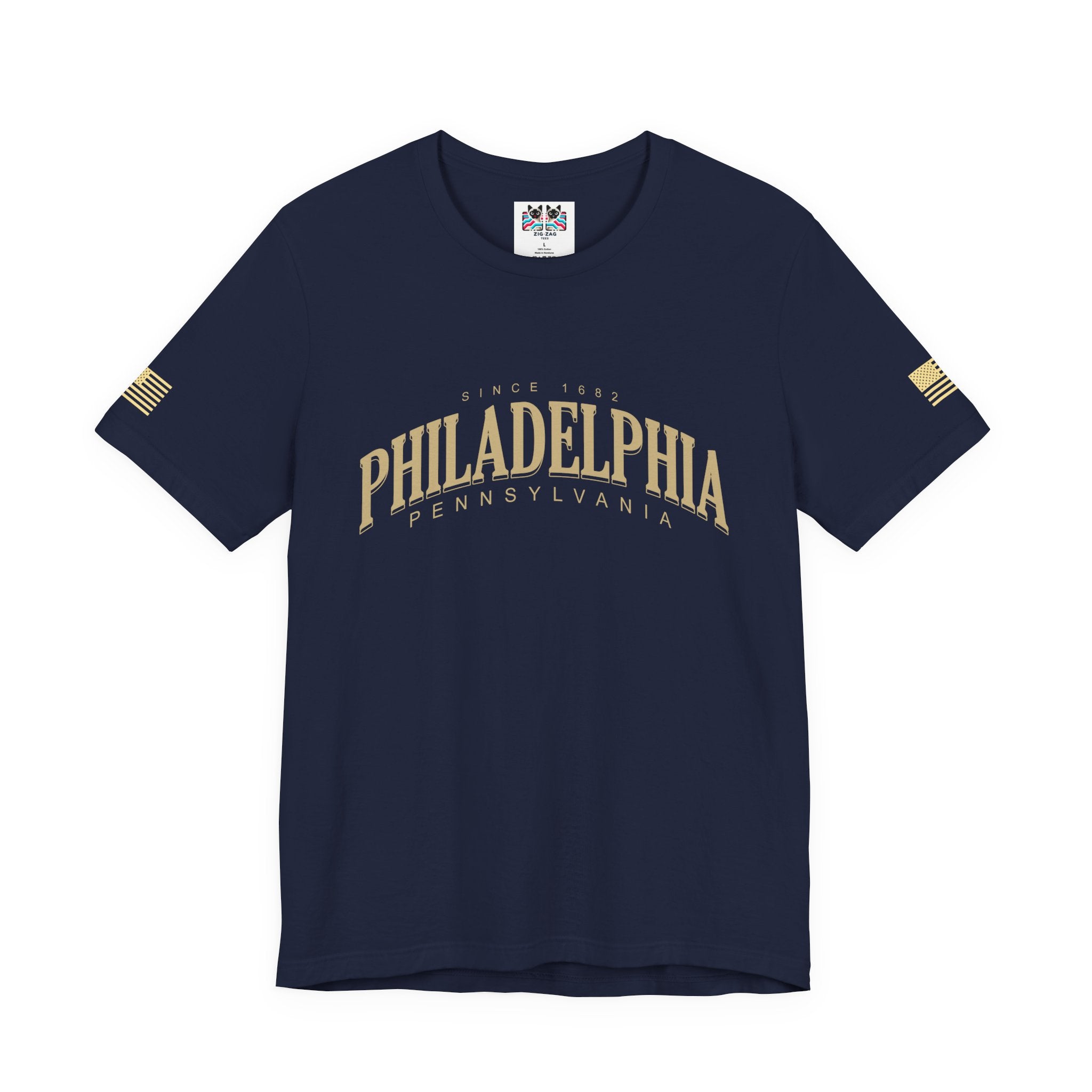Philadelphia Pennsylvania Since 1682 T-Shirt – Faded Arch Vintage Typography Tee