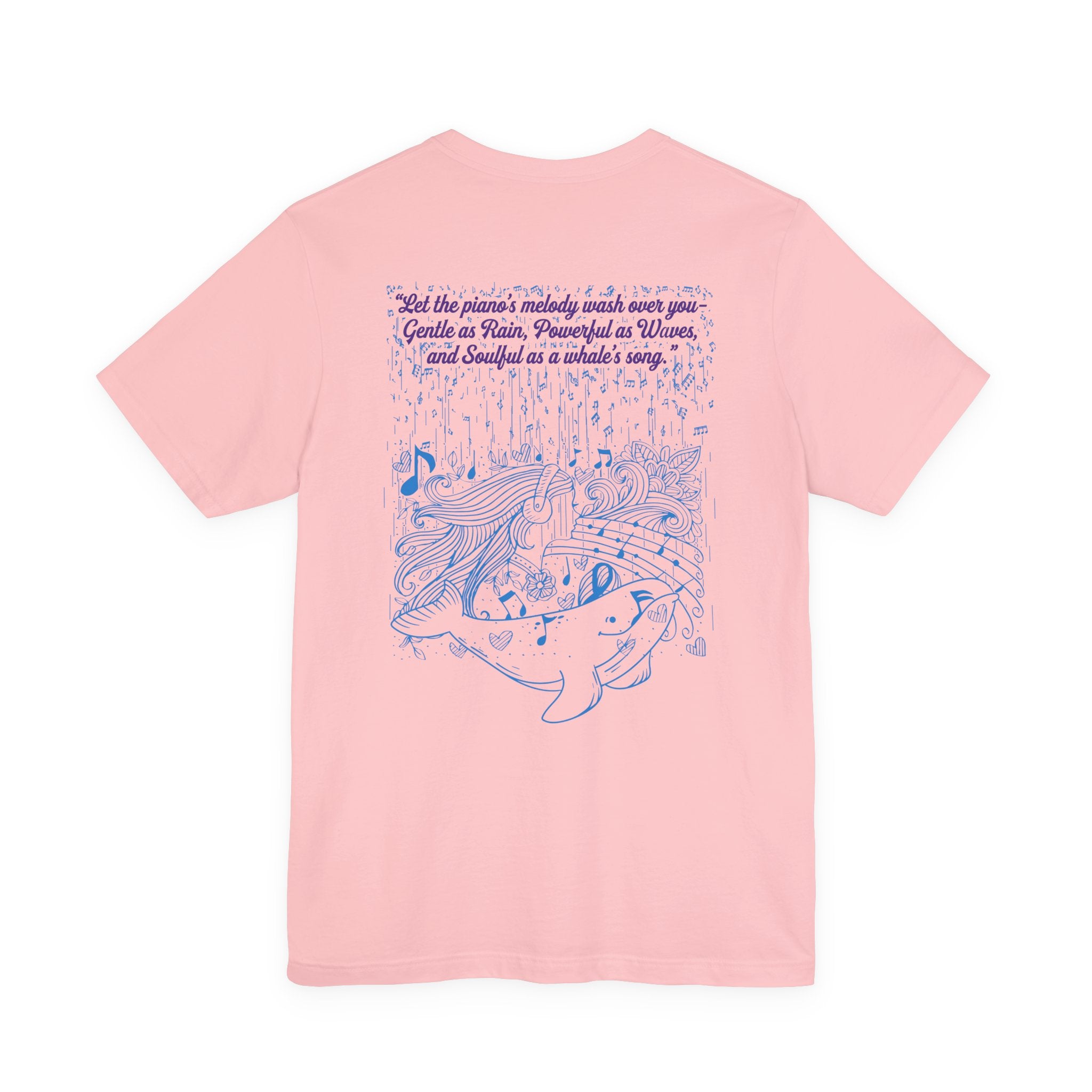 Gentle Rain, Powerful Waves, Soulful Whale Song Piano T-Shirt