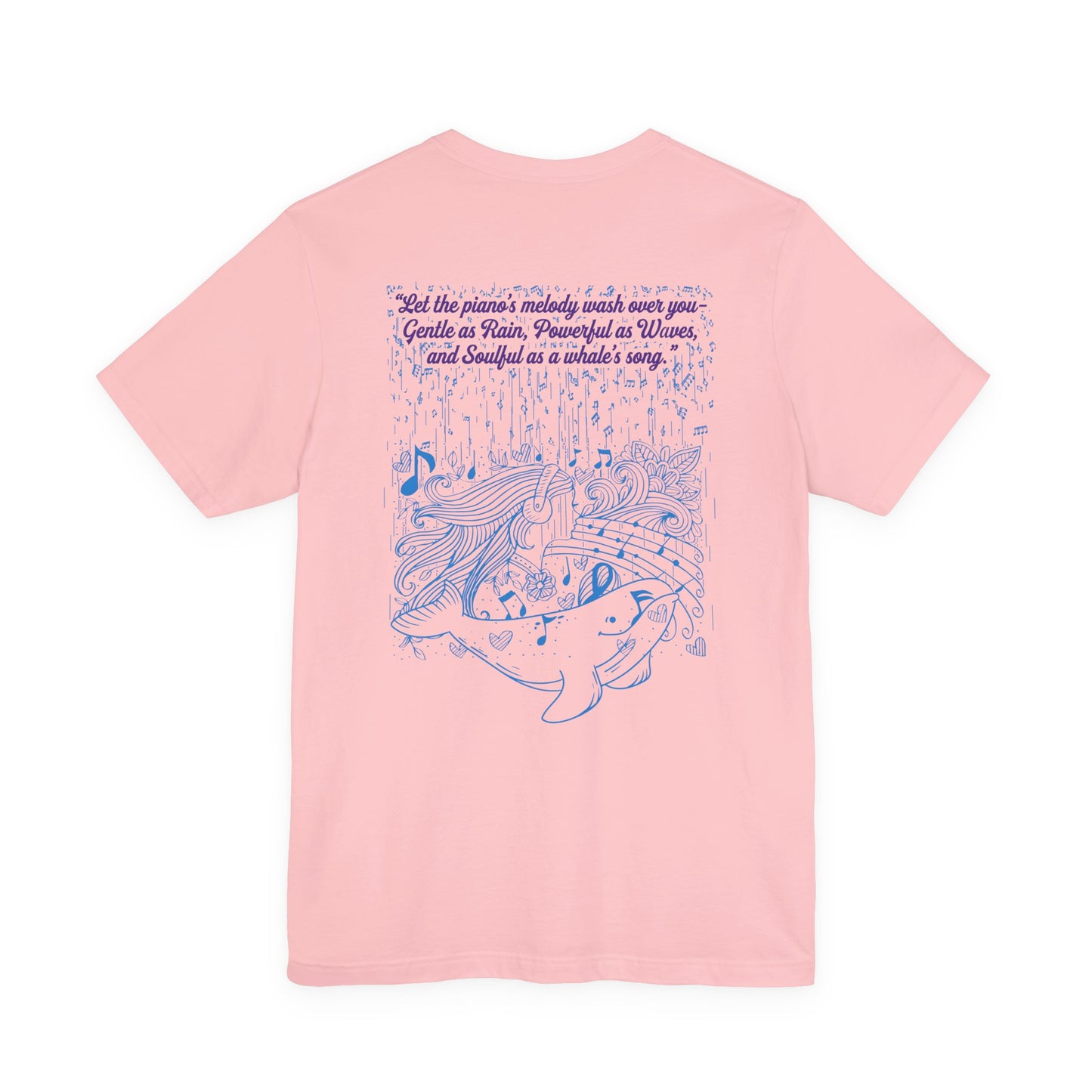 Gentle Rain, Powerful Waves, Soulful Whale Song Piano T-Shirt