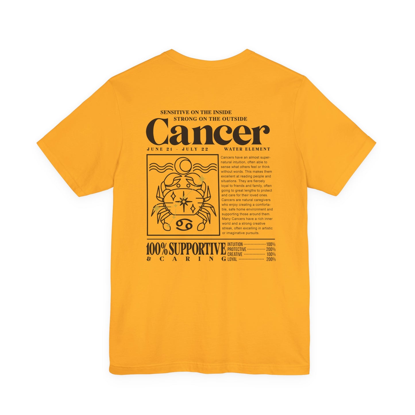 Cancer Zodiac T-Shirt – Sensitive Inside, Strong Outside with Water Element