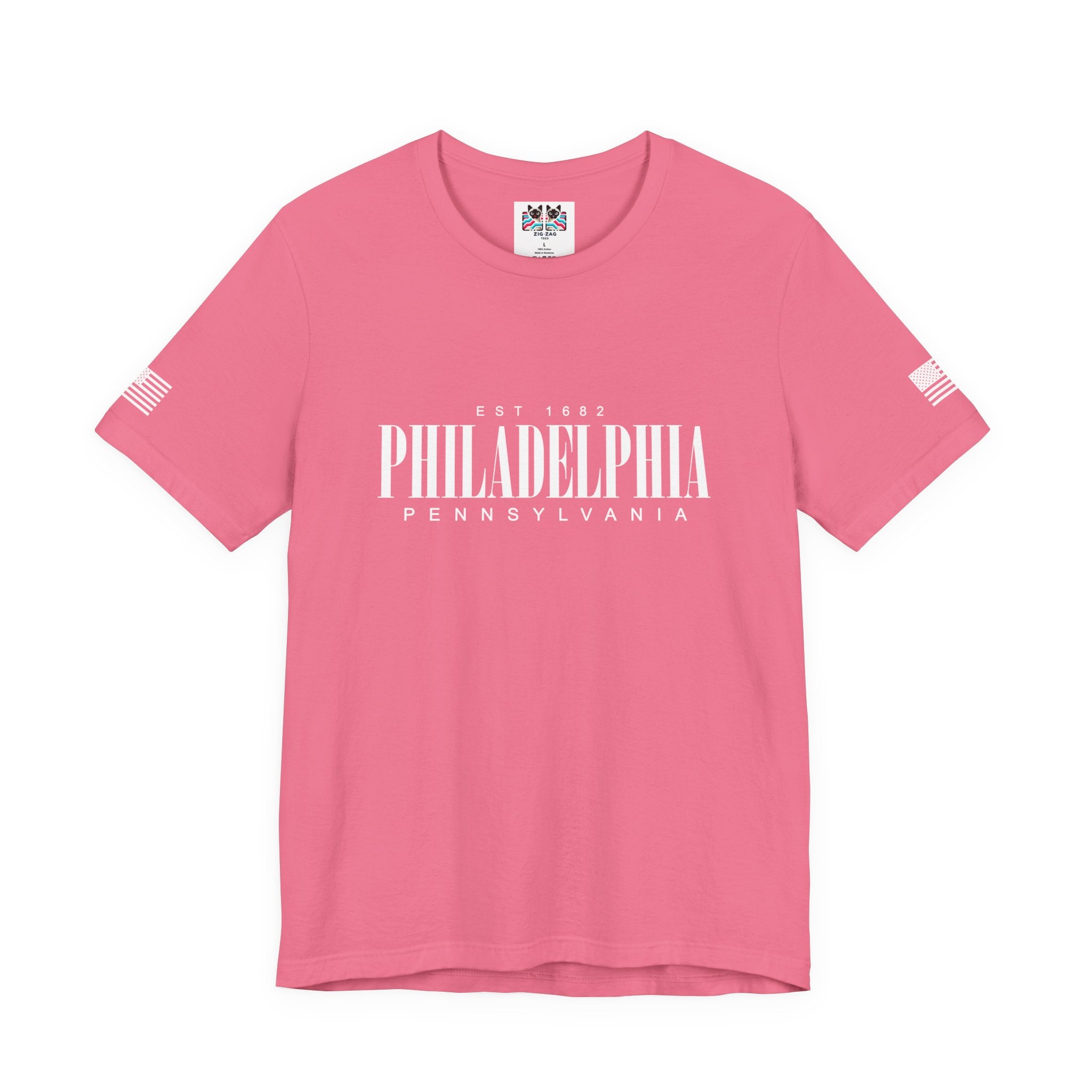 Philadelphia Pennsylvania EST 1682 T-Shirt – Bold Clean Serif Typography Graphic Tee