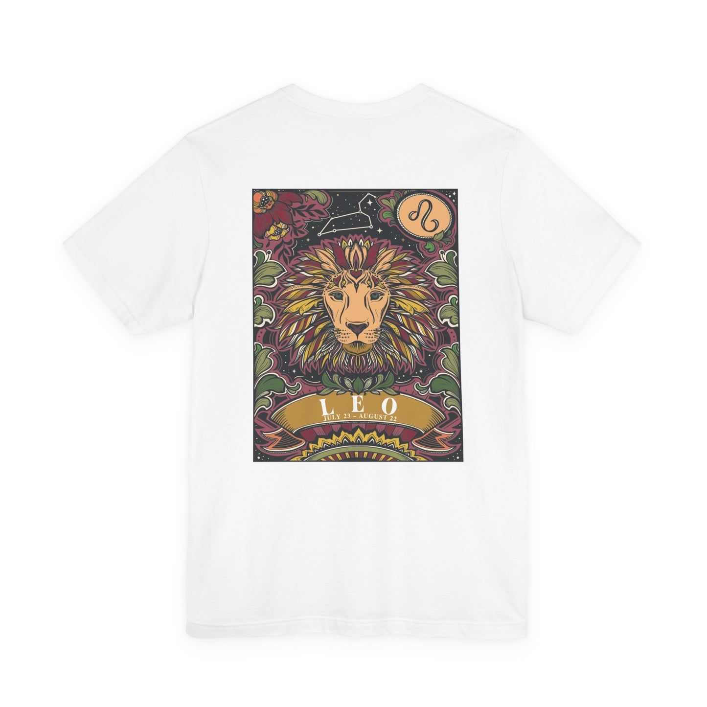 Leo Constellation & Floral Zodiac T-Shirt – July 23 to August 22