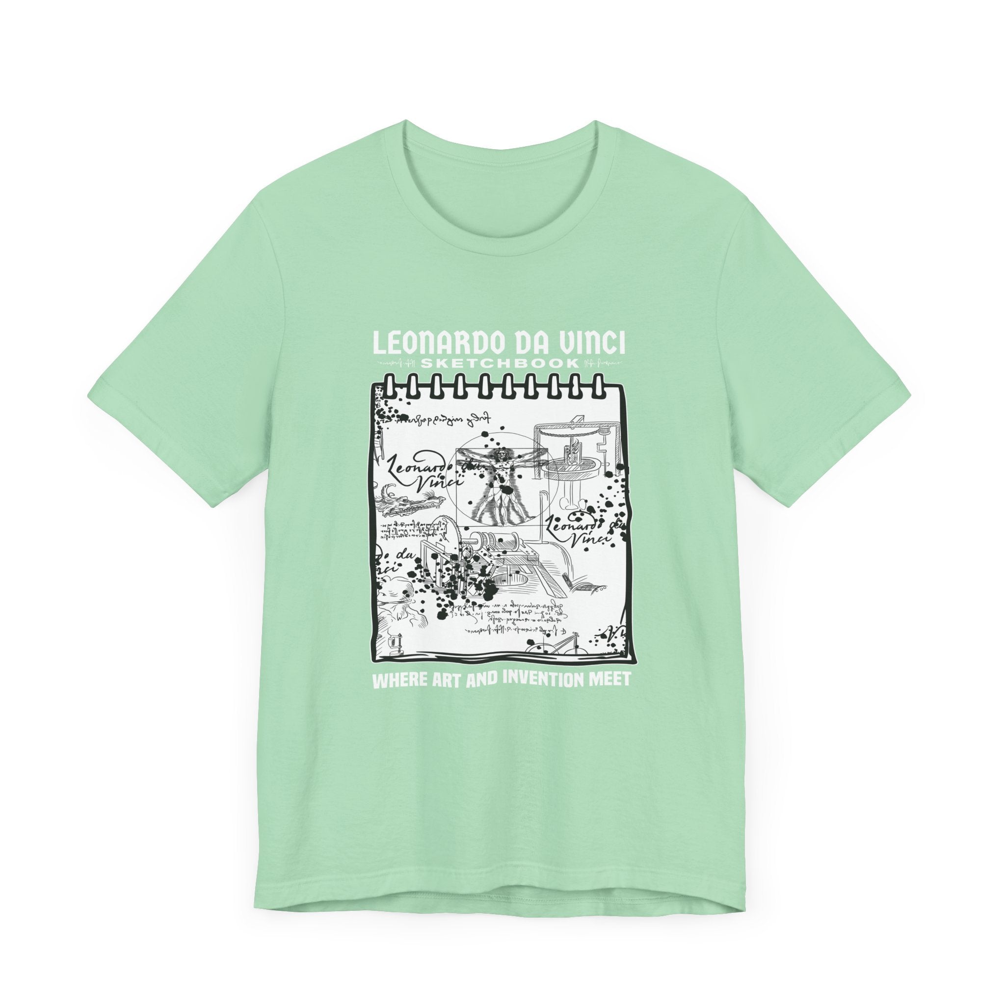 Leonardo’s Sketchbook Tee, Inventor Tribute Shirt, Renaissance Genius Graphic, Art History Top, Creativity Inspired Gift