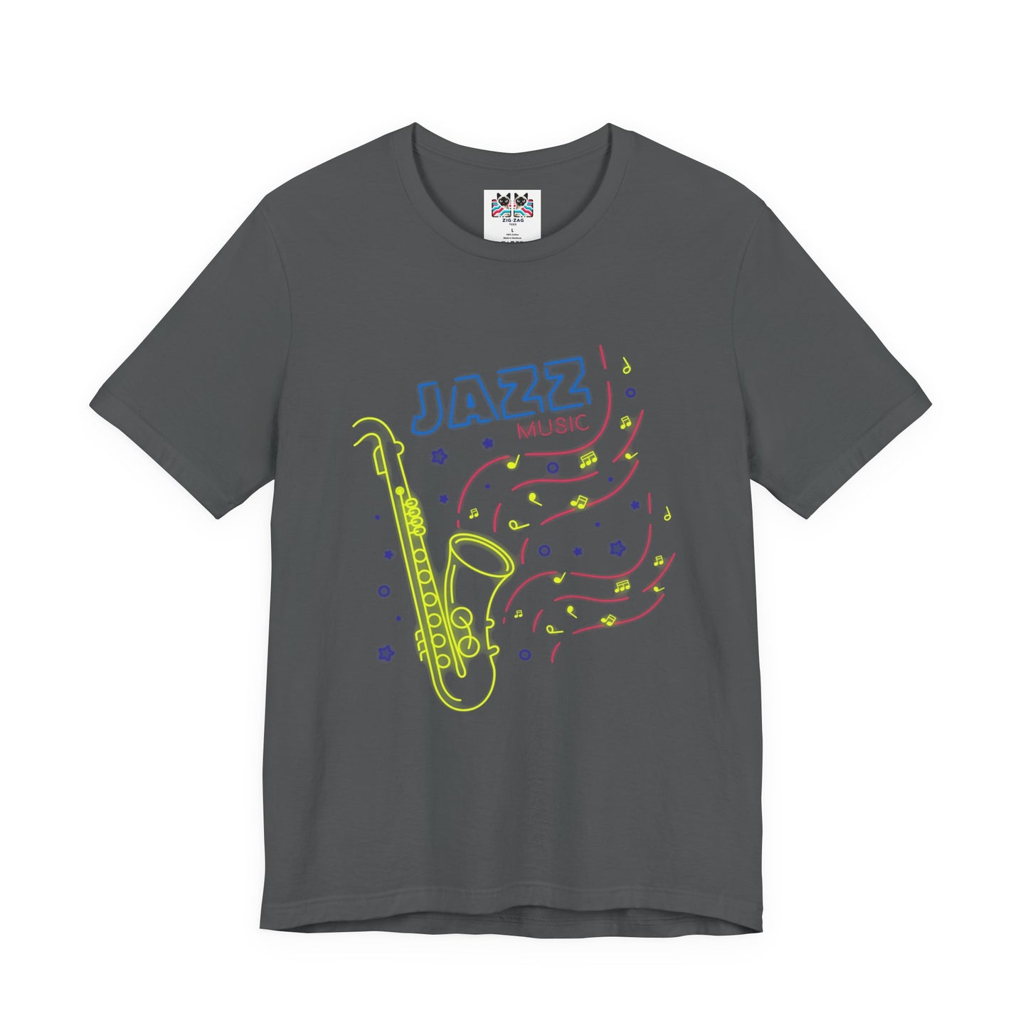 Neon Jazz Night Saxophone Music T-Shirt