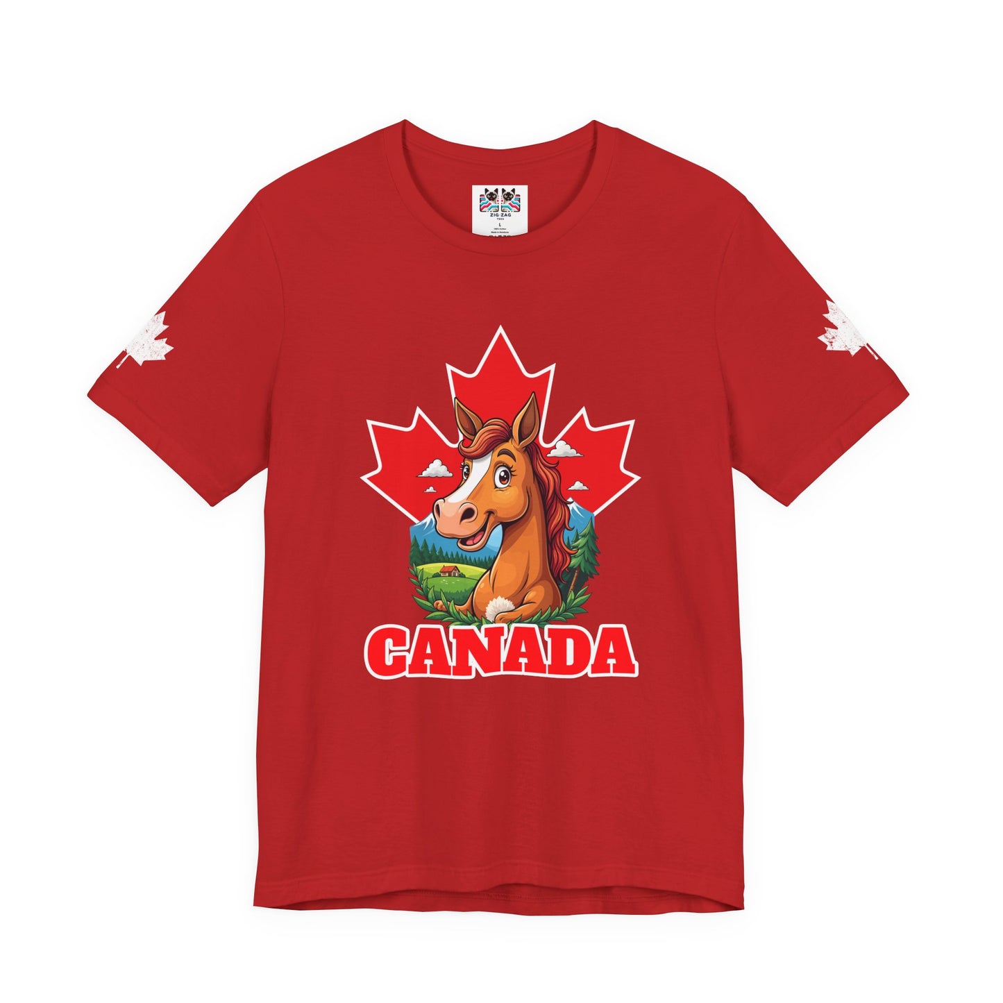 Canada Maple Horse Cartoon T-Shirt