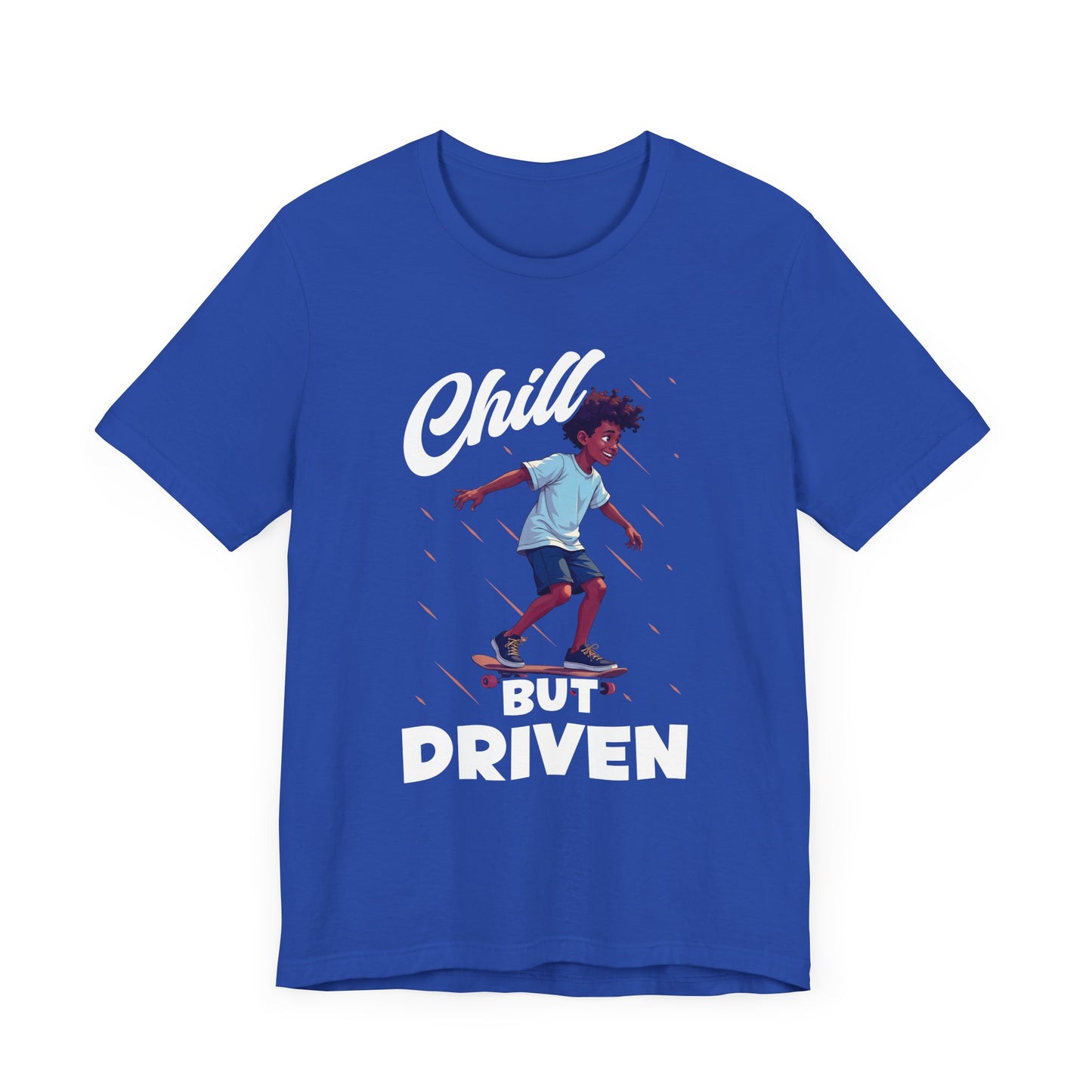 Chill but Driven – Happy Boy on Skateboard Graphic T-Shirt