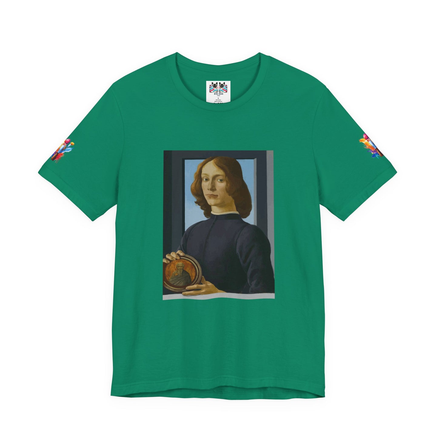 Renaissance Portrait Art T-Shirt – Italian Master Painting with Medallion Graphic Tee