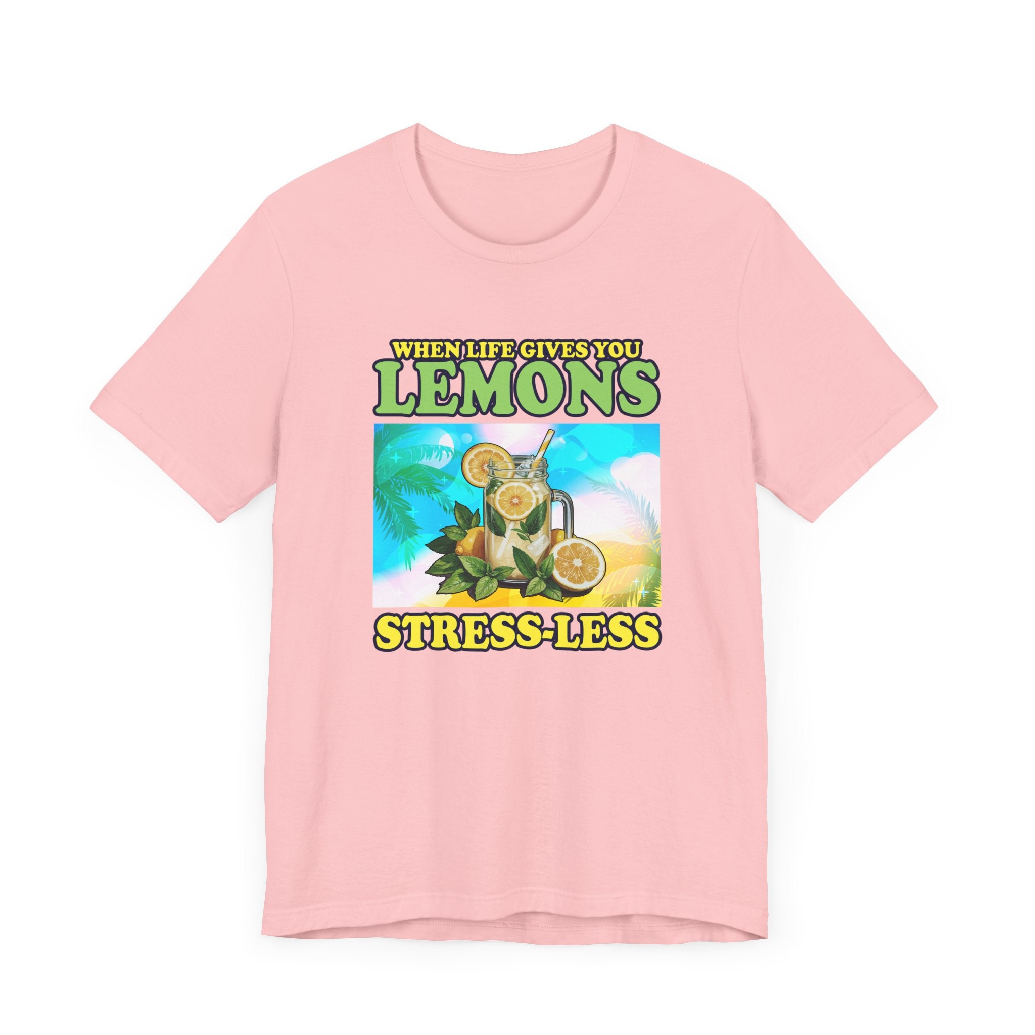 When Life Gives You Lemons Stress Less Sip More Tee, Lemonade Mood Shirt, Chill Vibes Graphic Tee, Positive Sip Top, Summer Relax Gift