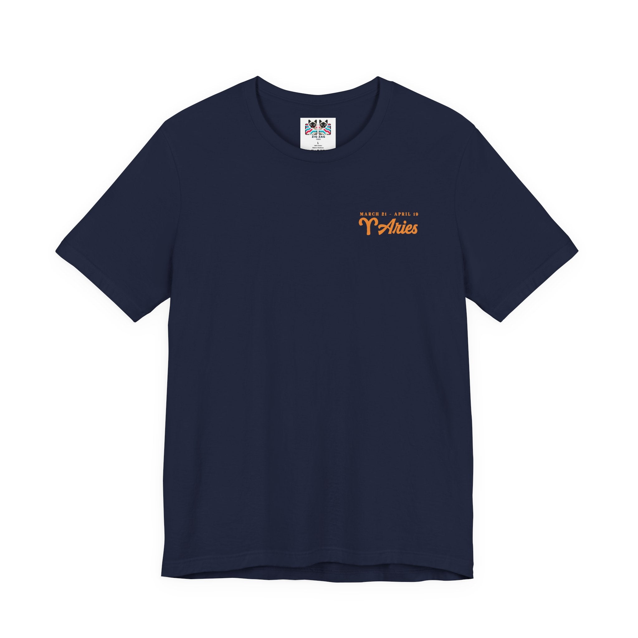 Aries Fueled by Fire T-Shirt – Ram Head with Zodiac Astrological Wheel