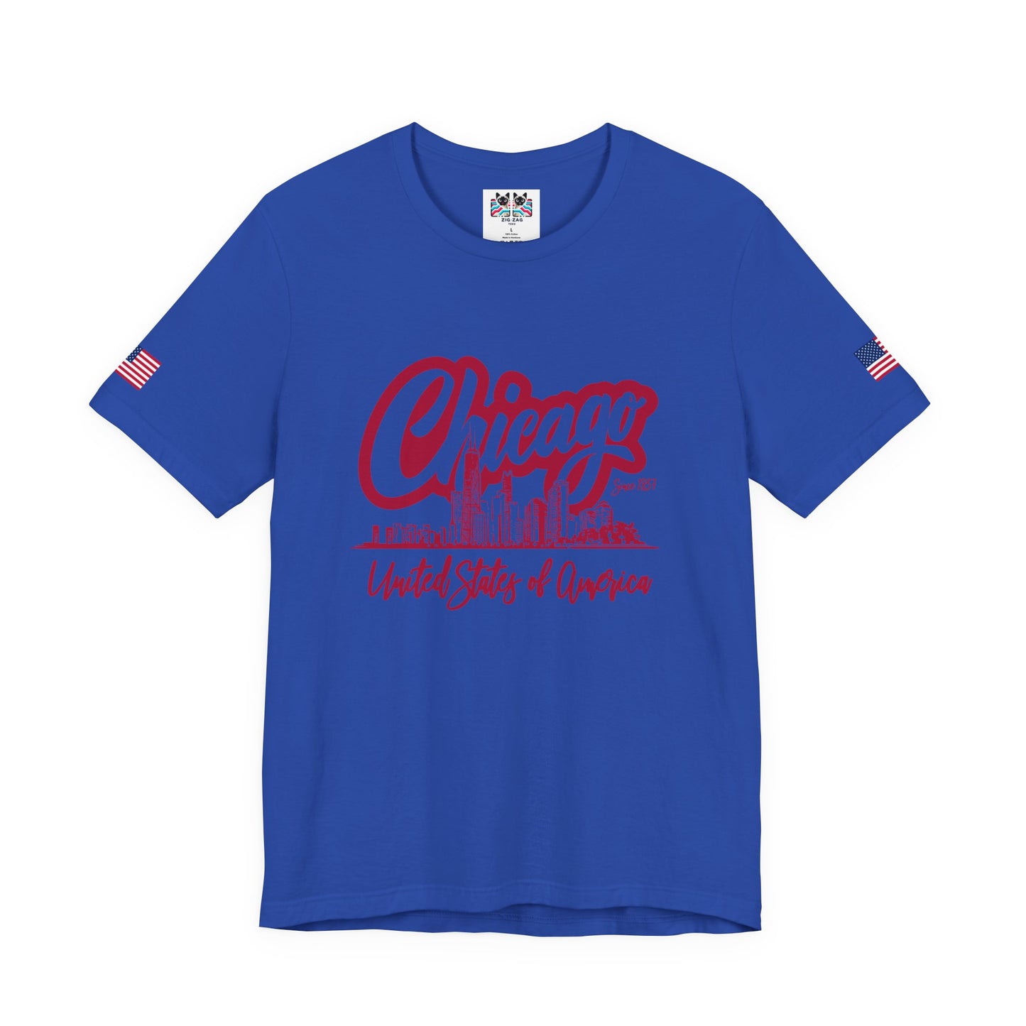 Chicago Since 1837 T-Shirt - Script Illinois United States of America Skyline