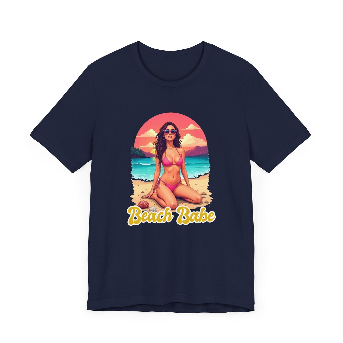 Beach Babe T-Shirt – Stylish Women in Bikini Beach Graphic Tee