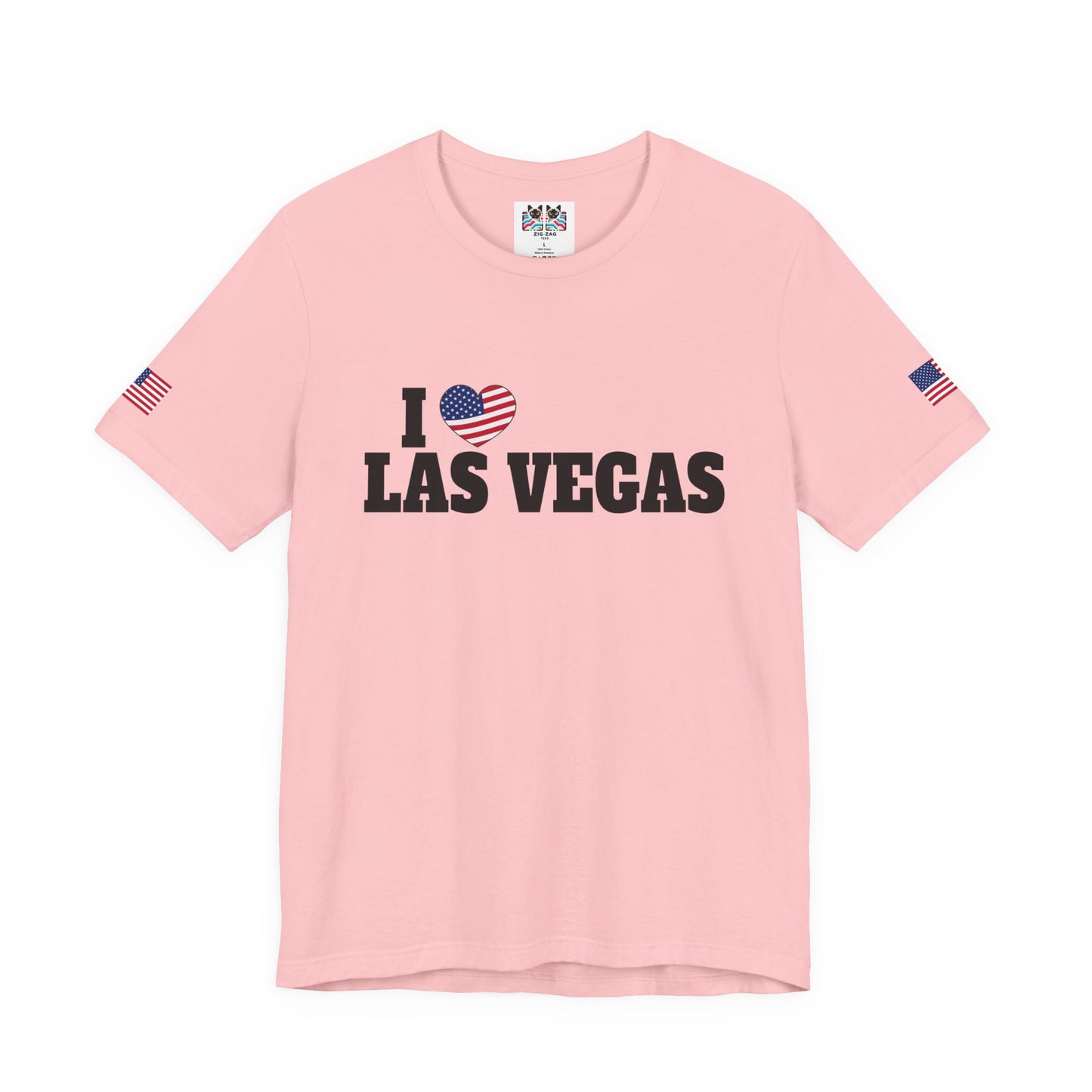 I Love Las Vegas T-Shirt - Classic USA Flag Heart Simple Nevada City Pride