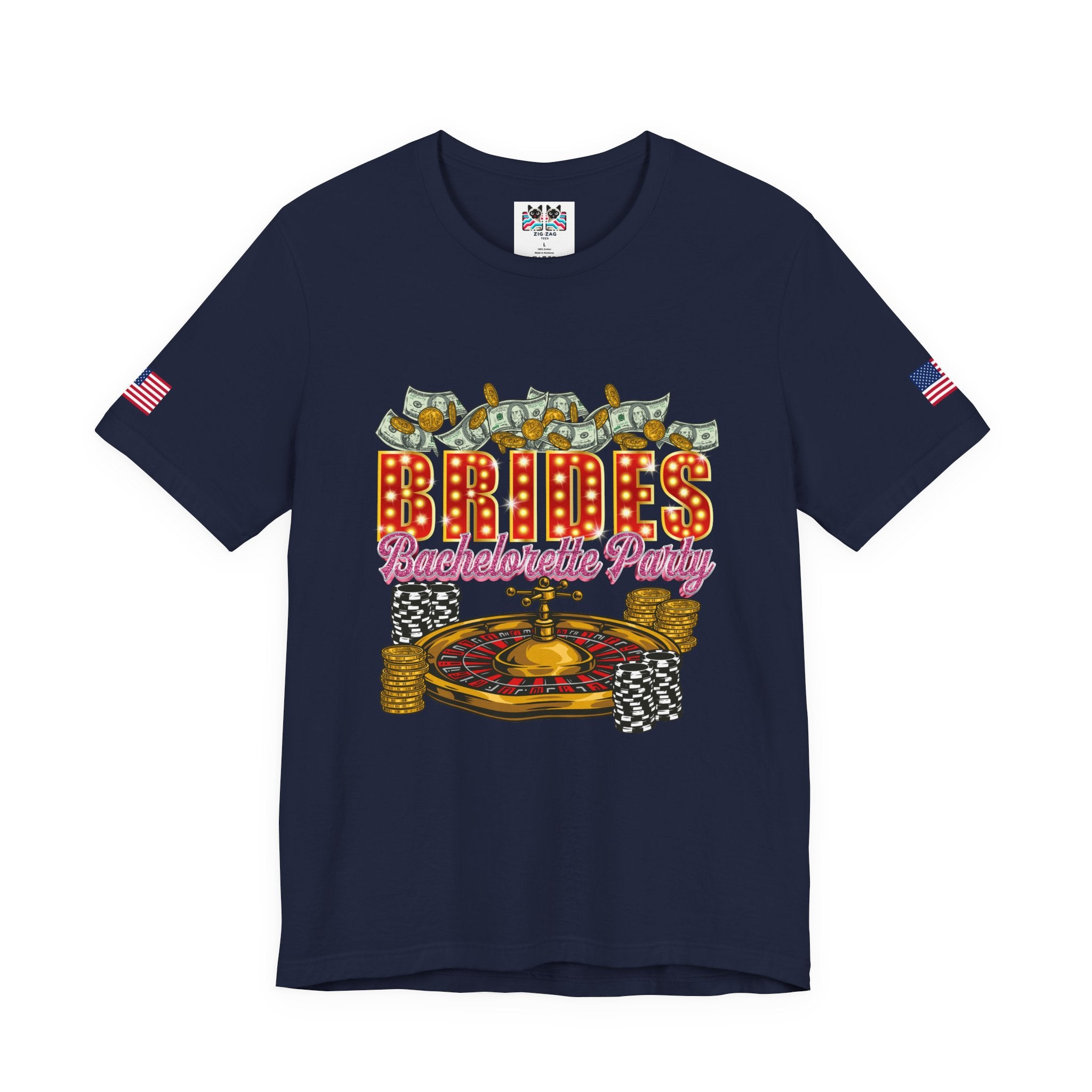 Brides Bachelorette Party Las Vegas T-Shirt - Vegas Casino Money Roulette Girls Trip