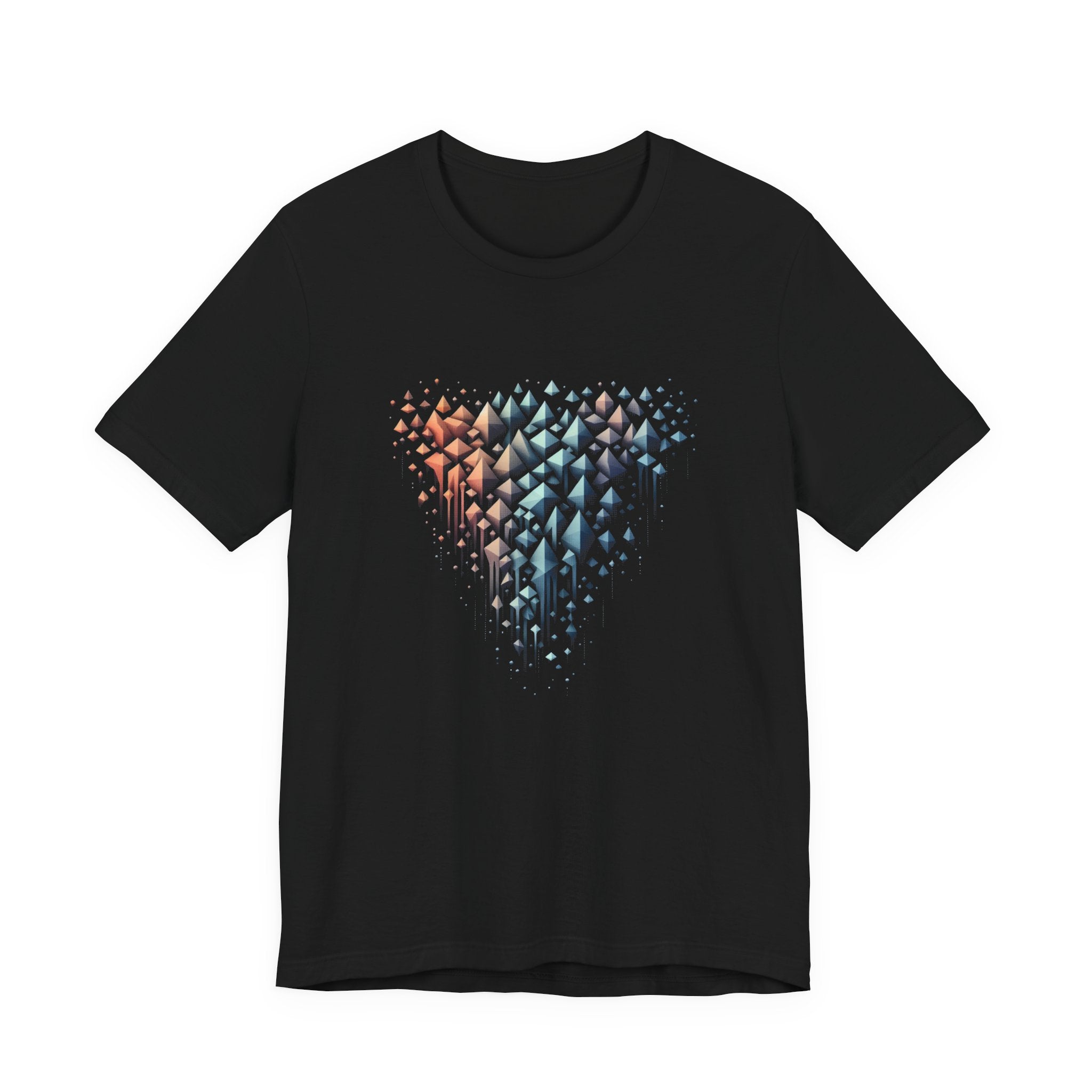 Triangle Cascade – Abstract Pyramid Alignment Graphic T-Shirt