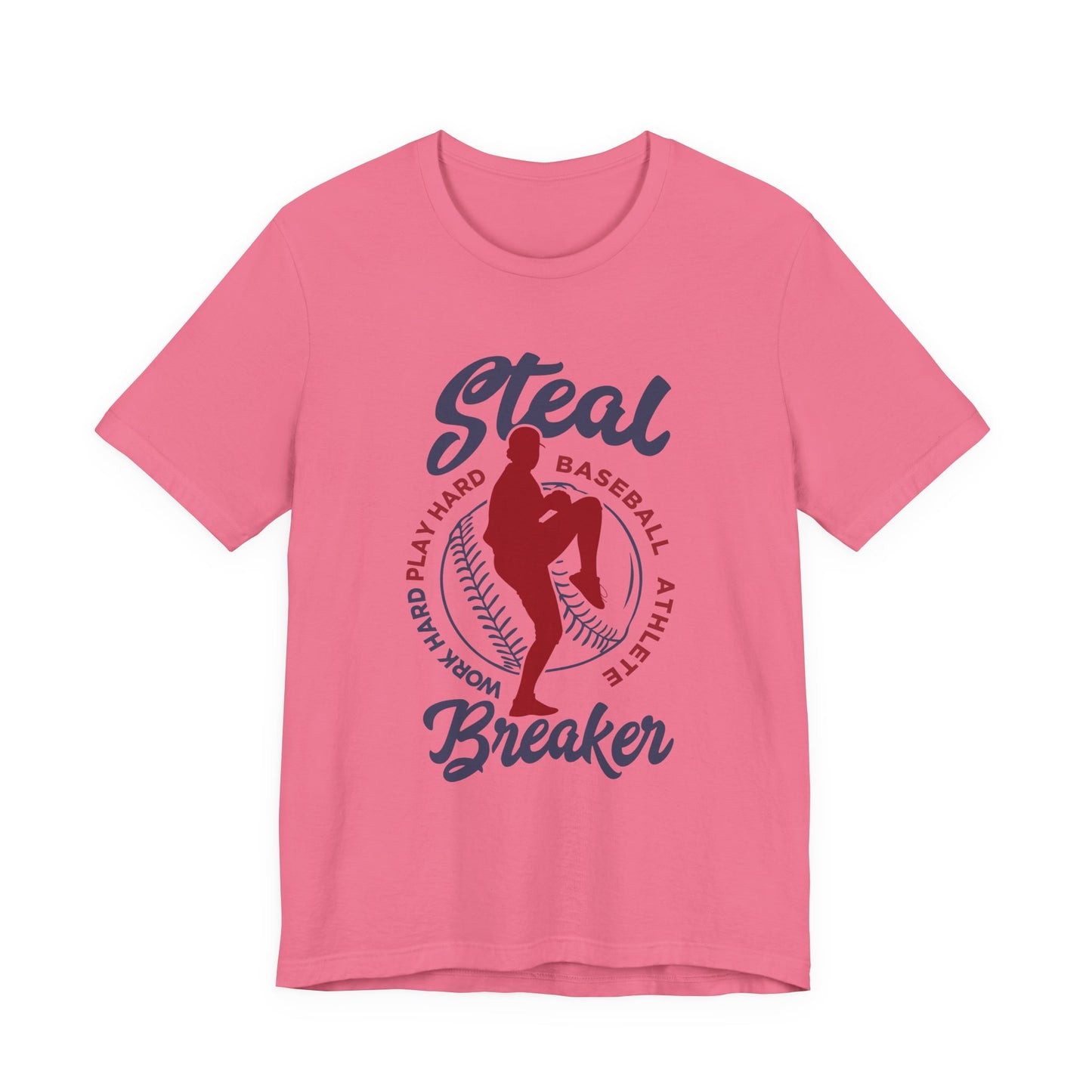 Baseball tshirt - Steal Breaker Tshirt Baseball Player Throwing Ball with Baseball Outline and Text Baseball Athlete