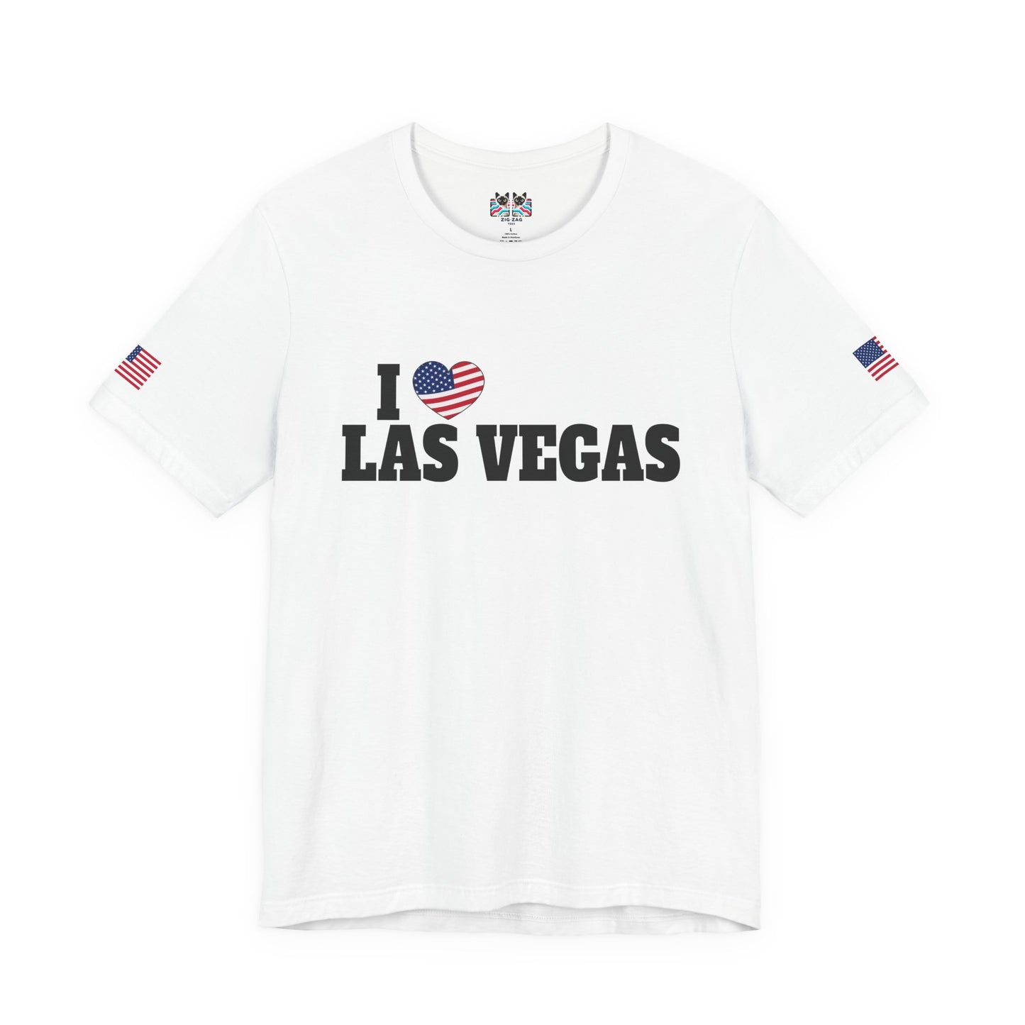 I Love Las Vegas T-Shirt - Classic USA Flag Heart Simple Nevada City Pride