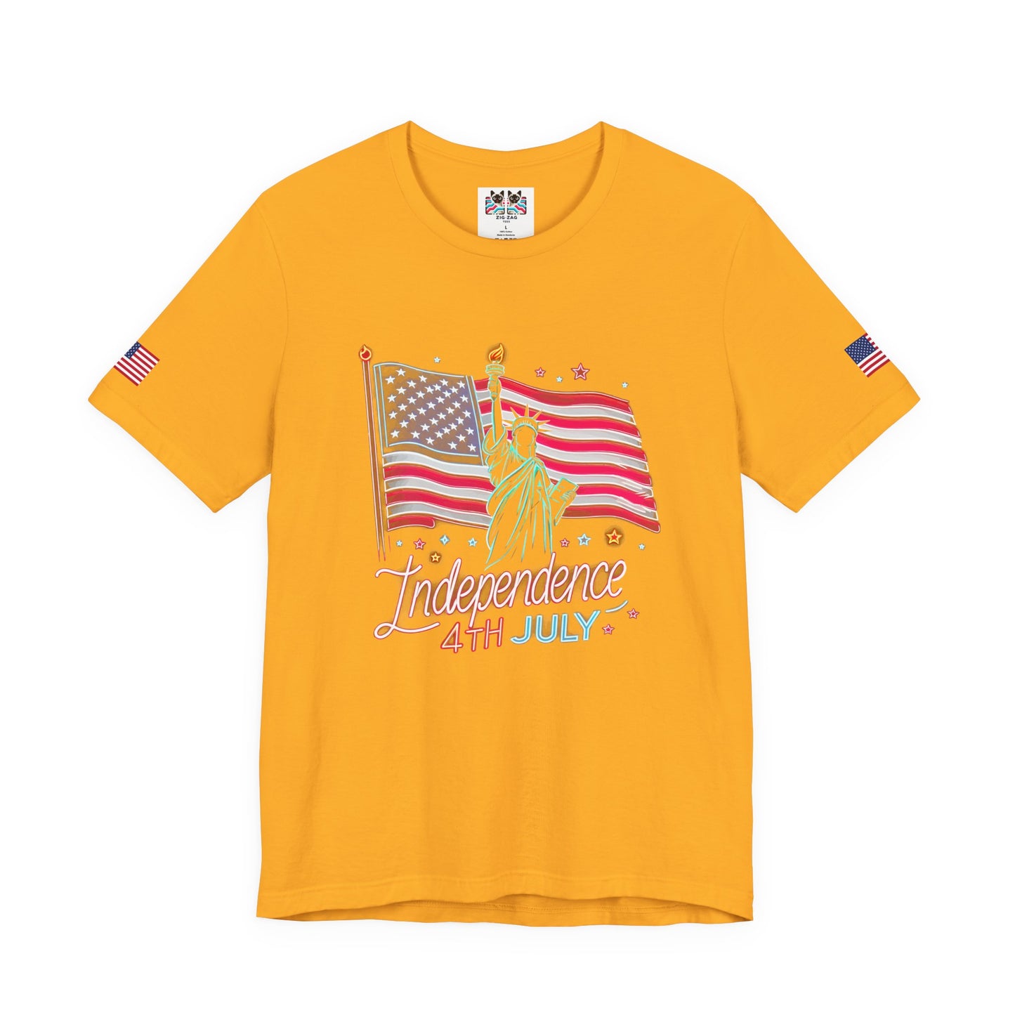 Independence 4th July T-Shirt – Statue of Liberty American Flag Celebration Graphic Tee