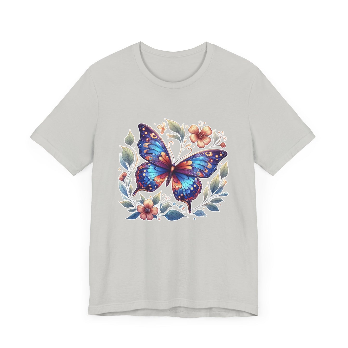 Butterfly Bloom Shirt, Vibrant Nature Tee, Colorful Insect T Shirt, Garden Life Apparel, Joyful Nature Lover Graphic Top