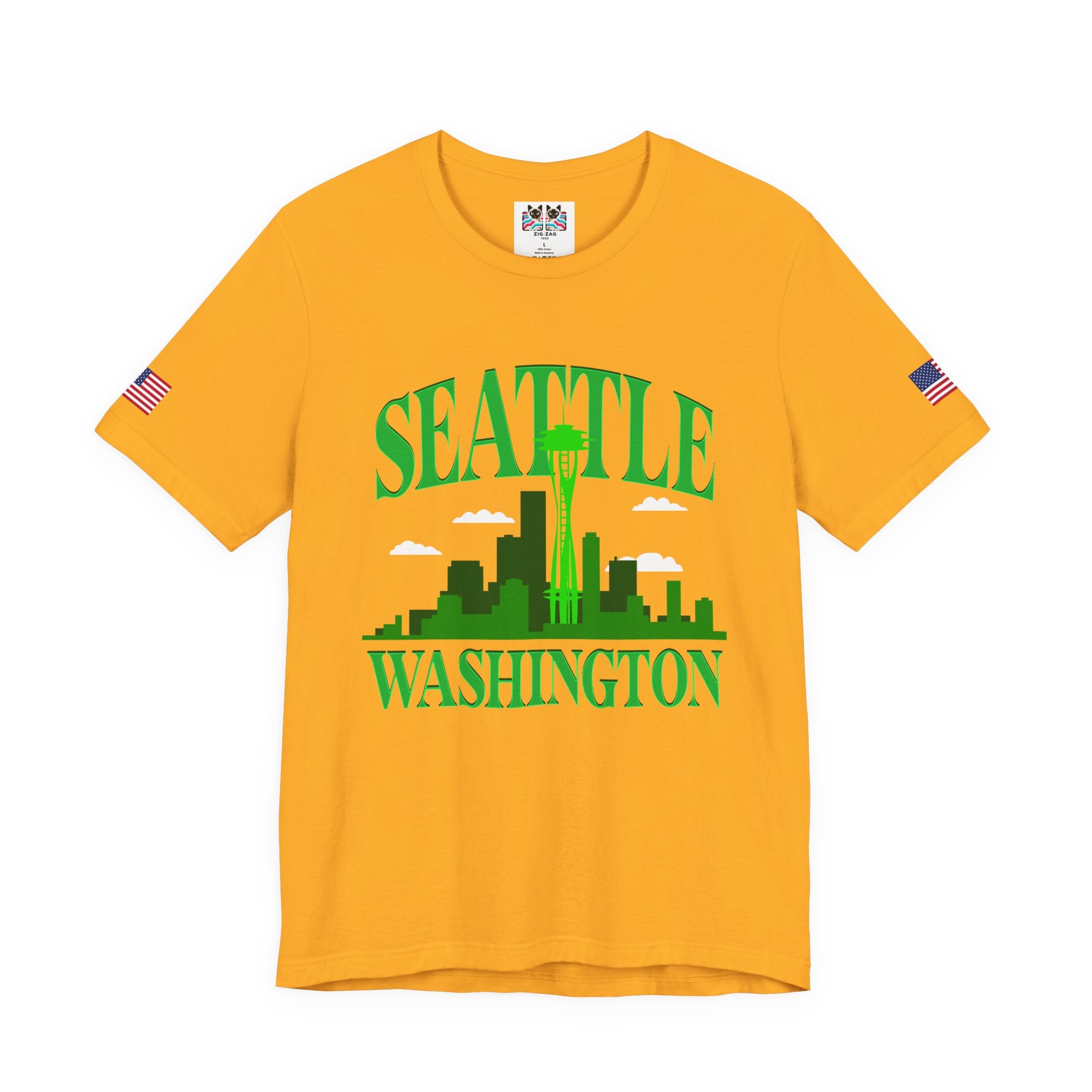 Seattle Washington Arch Space Needle Skyline Silhouette T-Shirt | Seattle Souvenir Tee | Emerald City Pride Shirt