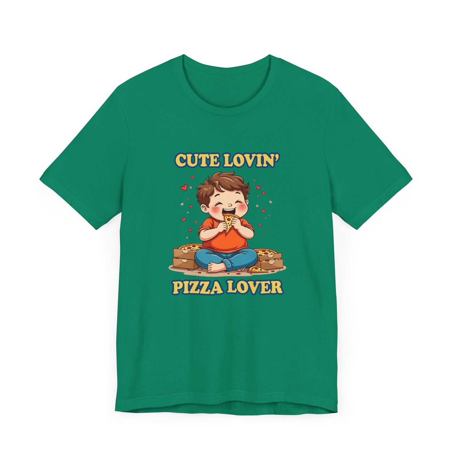 Cute Lovin’ Pizza Lover T-Shirt – Adorable Kid Eating Pizza Graphic