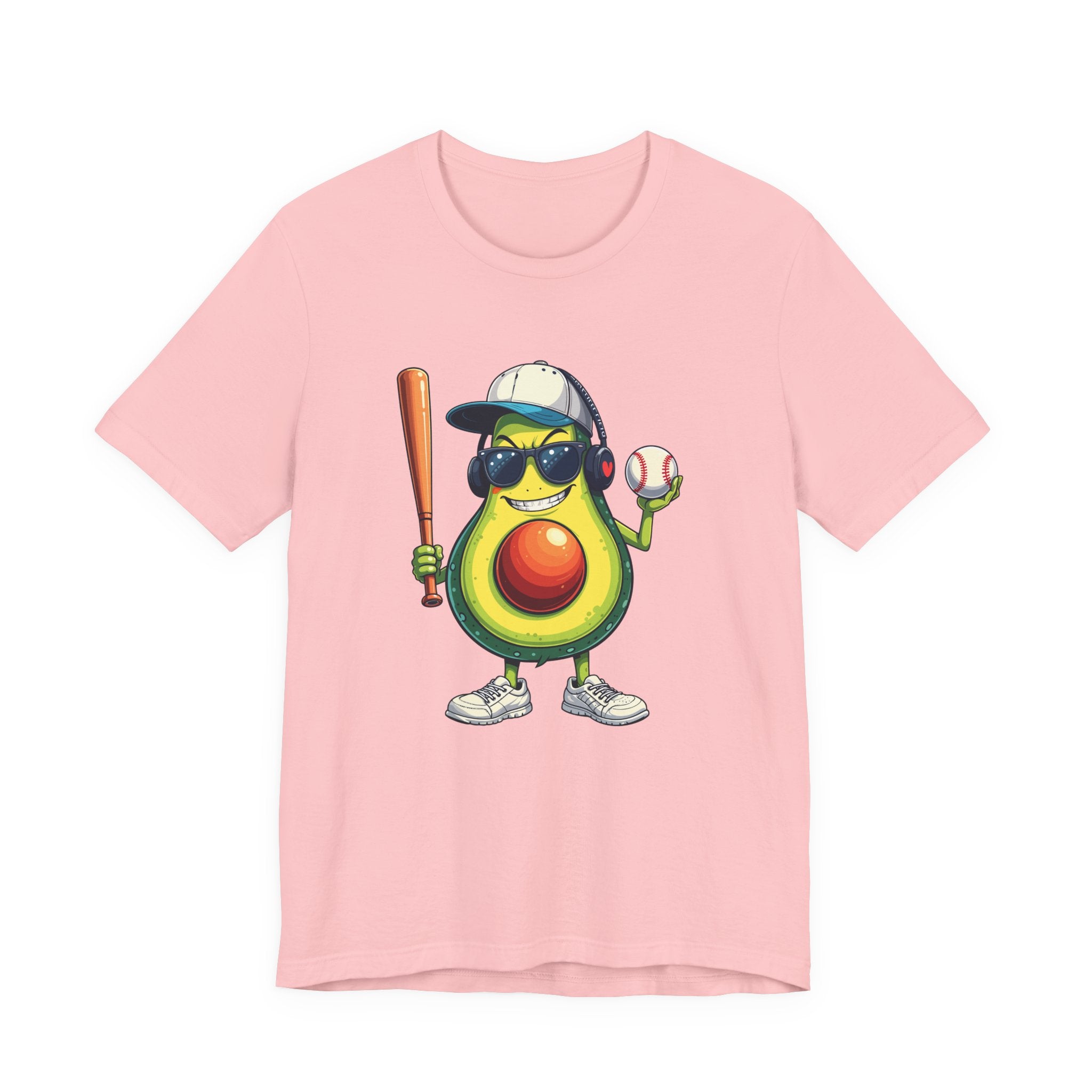 Aggressive Avocado Baseball Mascot Tshirt Bold Sports Fruit Character Design