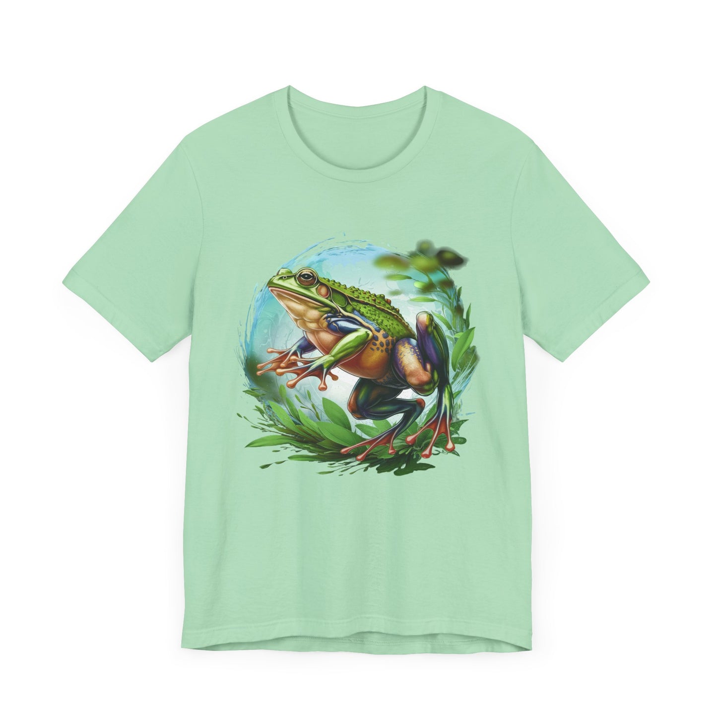 Leaping Frog in Air with energy and grace in Lush Green Vegetation Graphic T-Shirt