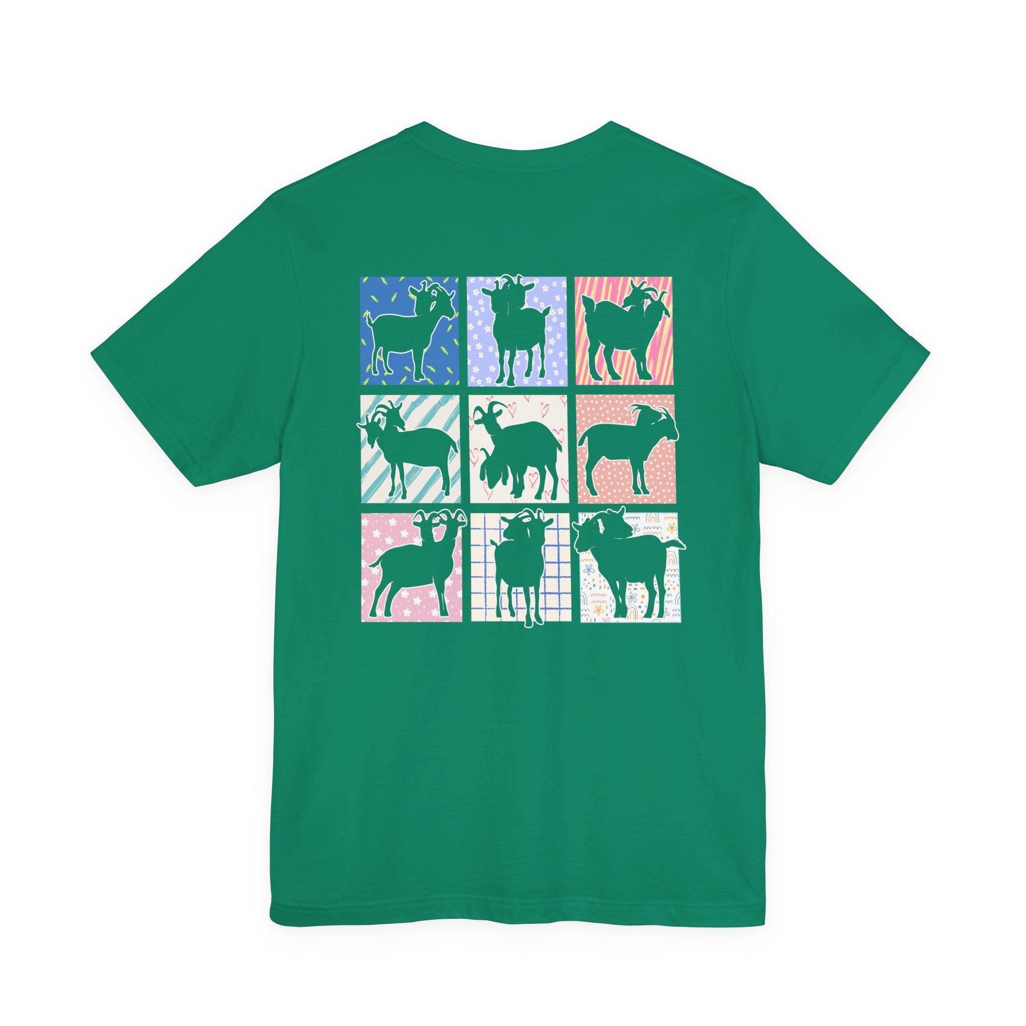Double-Headed Goat Outline Graphic T-Shirt