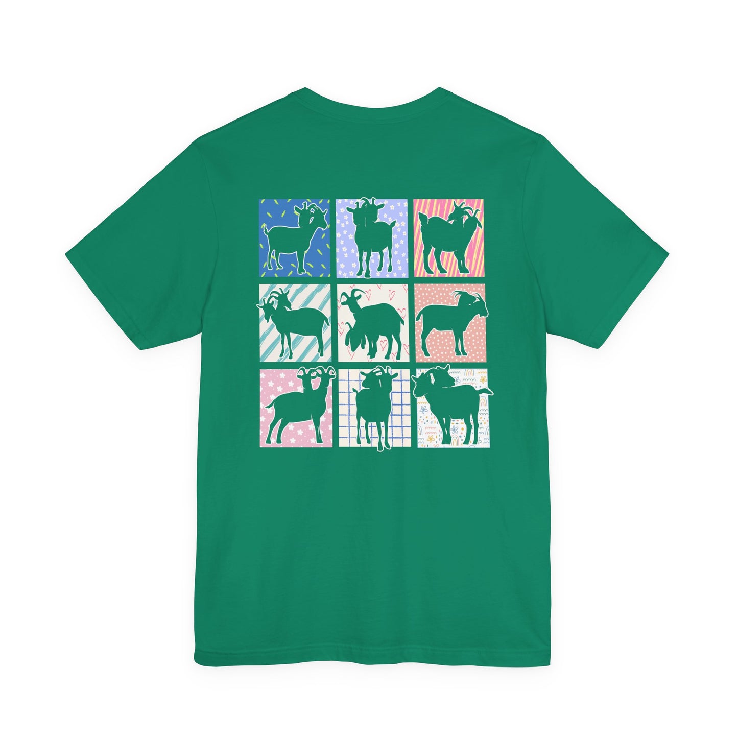 Double-Headed Goat Outline Graphic T-Shirt