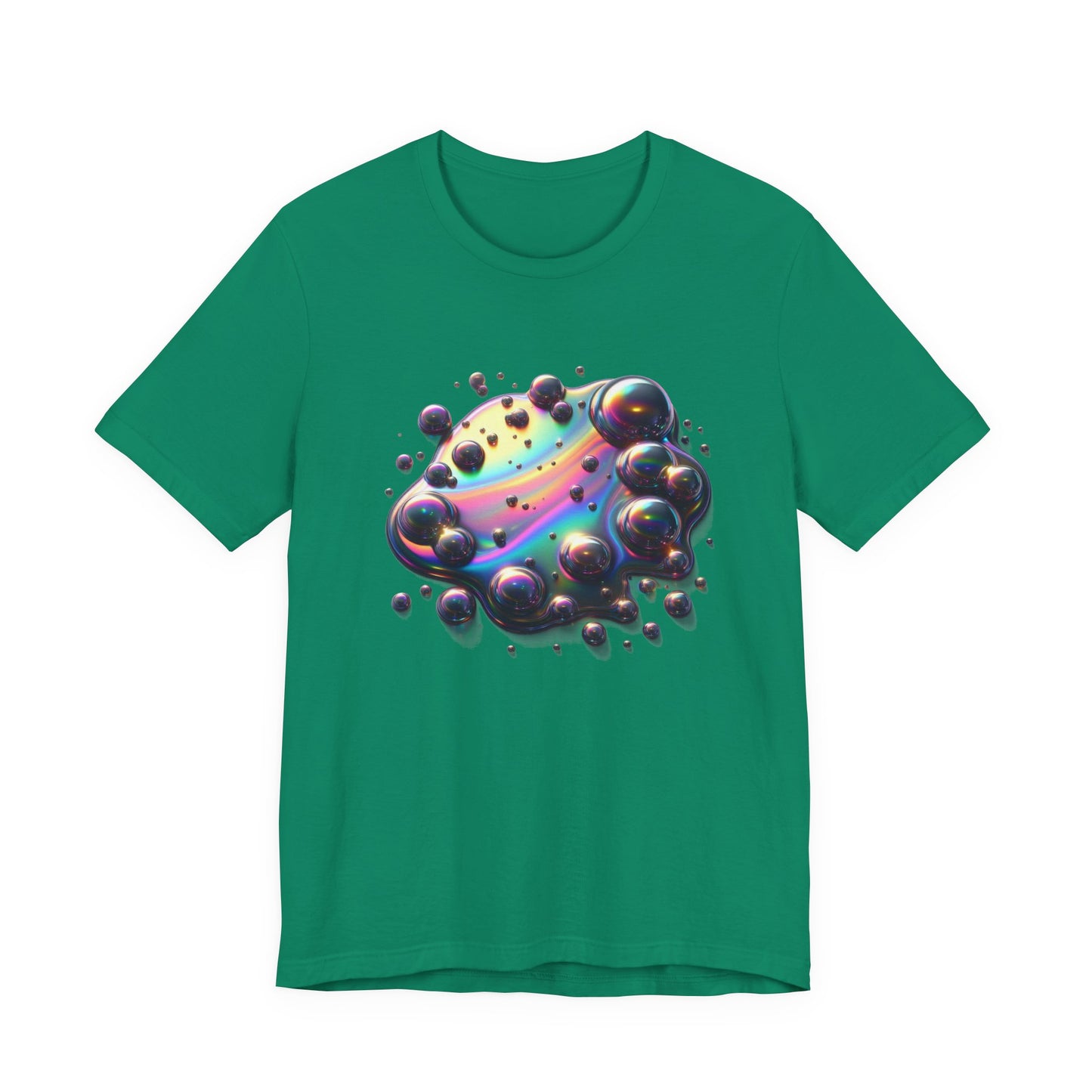 Oil Spill Fantasy – Iridescent Abstract Swirl Graphic T-Shirt