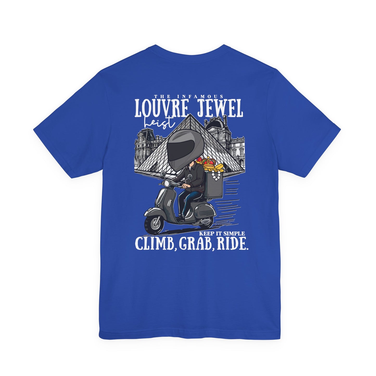 The Louvre Jewel Heist – Paris Heist Humor [White Text] T-Shirt