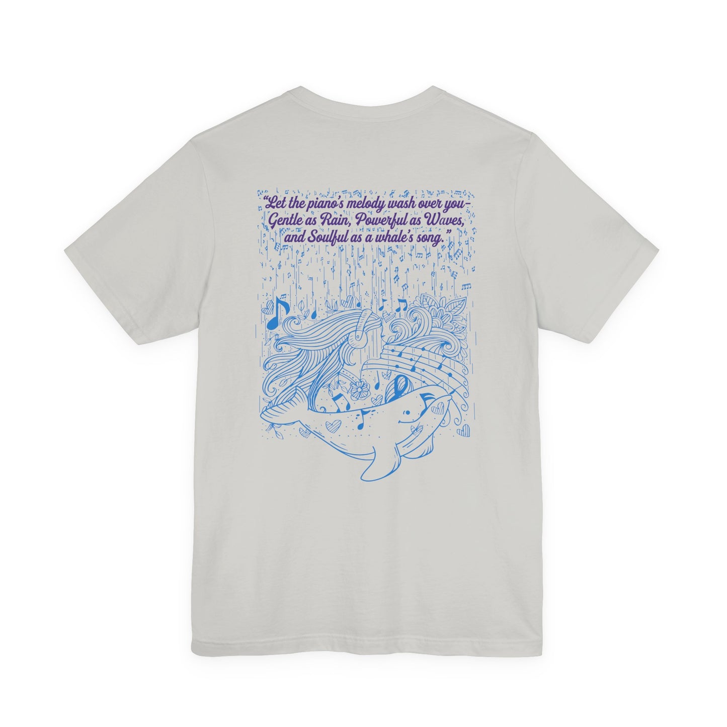 Gentle Rain, Powerful Waves, Soulful Whale Song Piano T-Shirt