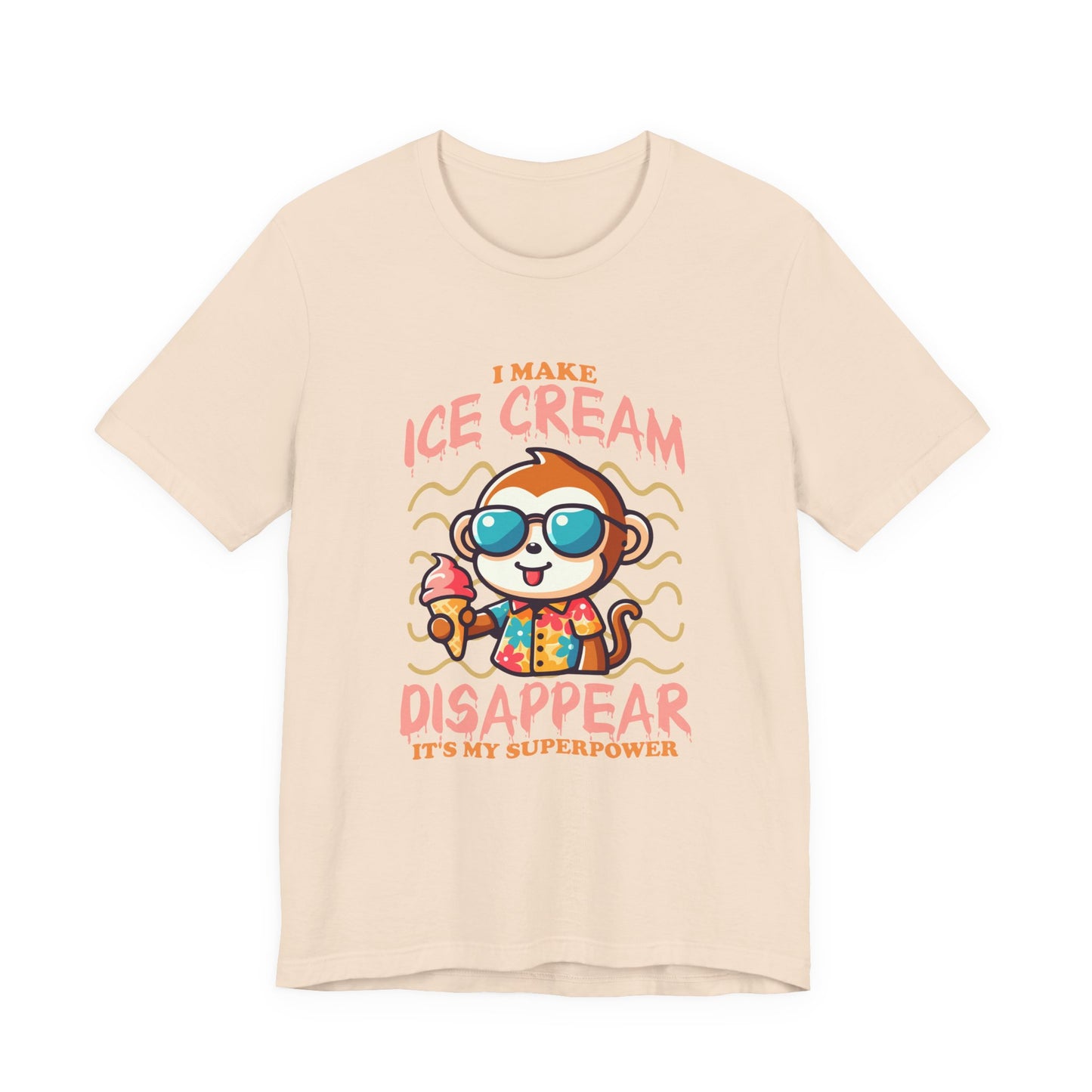 I Make Ice Cream Disappear T-Shirt – Cool Monkey With Sunglasses And Ice Cream Cone Funny Graphic Tee