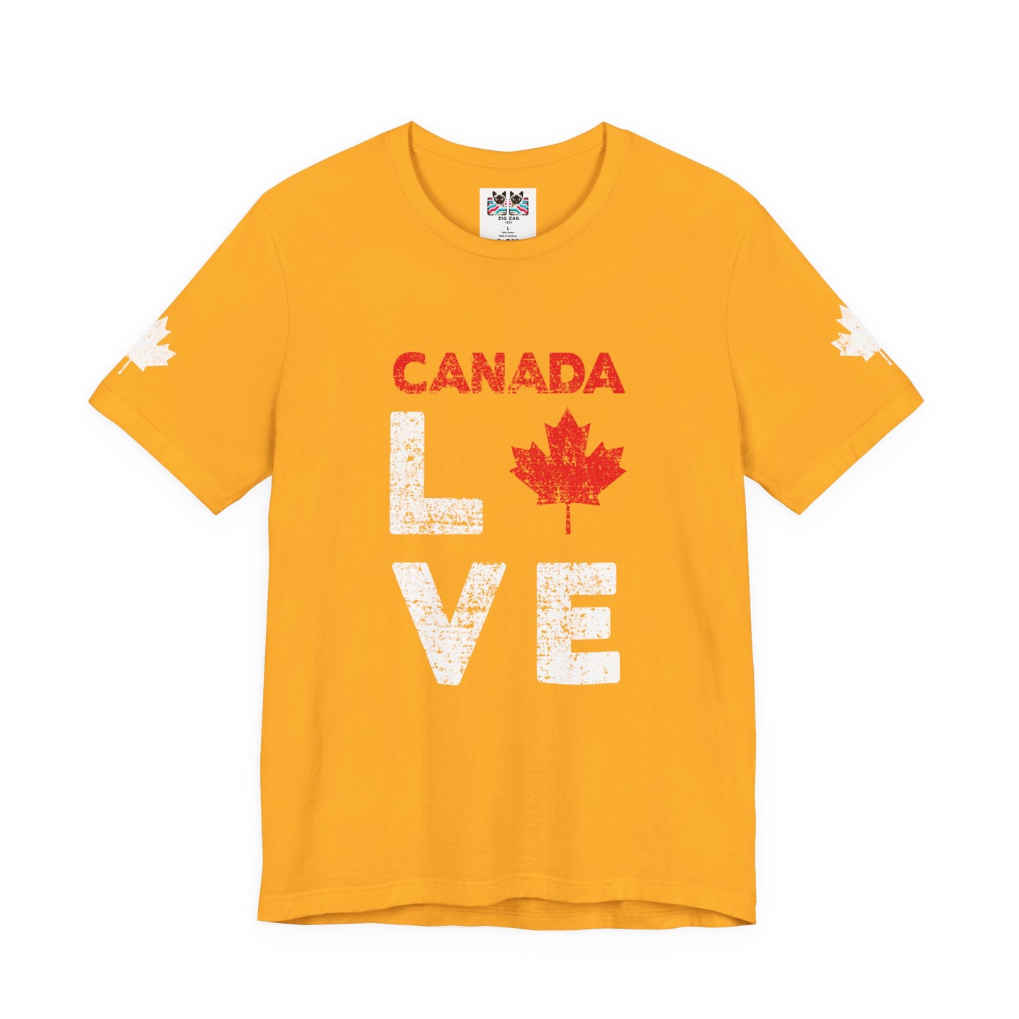 Canada Maple Leaf Love with Canada Bold Text T-Shirt
