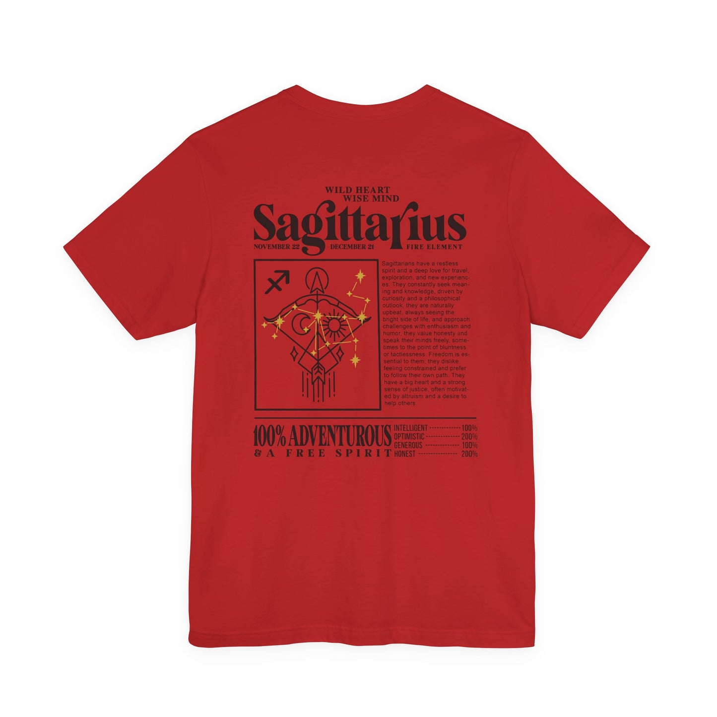 Sagittarius Zodiac T-Shirt – Wild Heart Wise Mind Fire Element