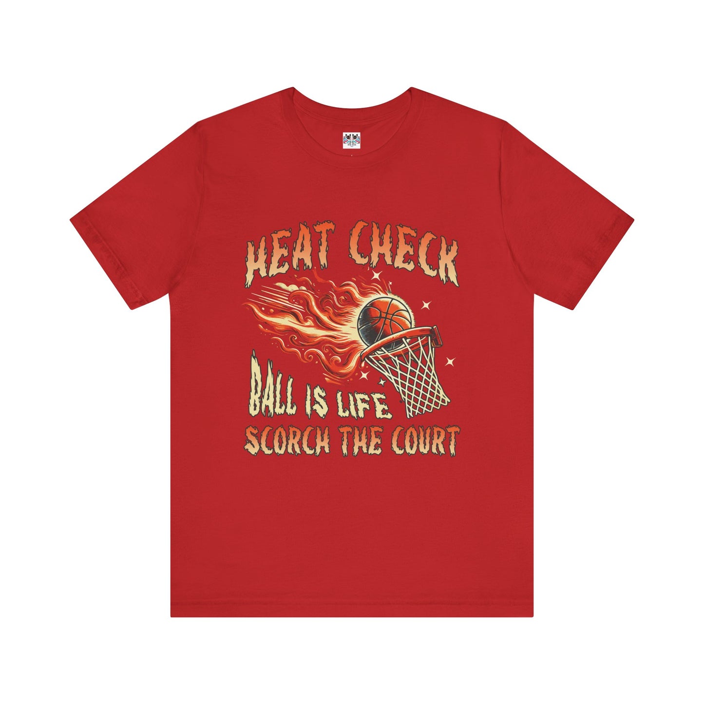 Heat Check Basketball Flames On Fire Scorch the Court Sports T-Shirt