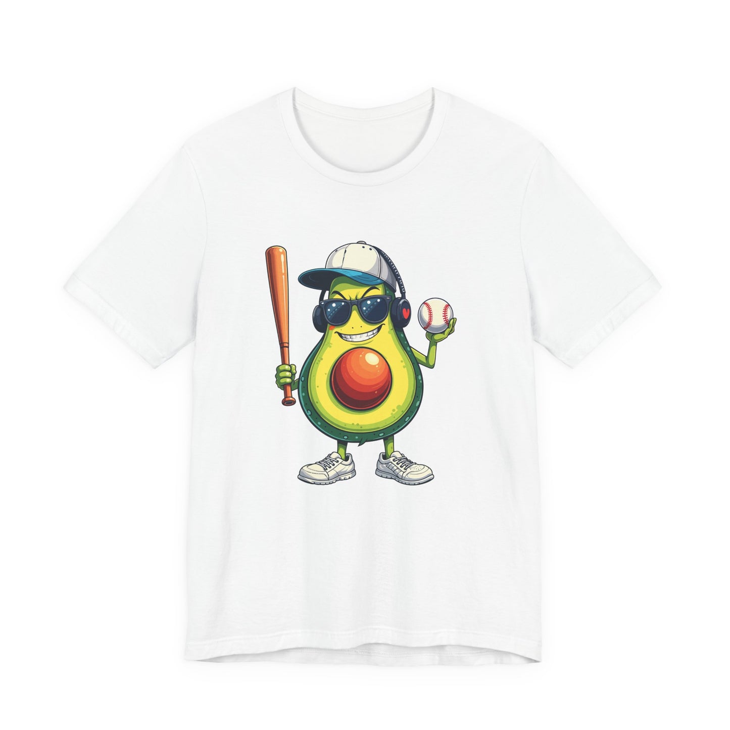 Aggressive Avocado Baseball Mascot Tshirt Bold Sports Fruit Character Design
