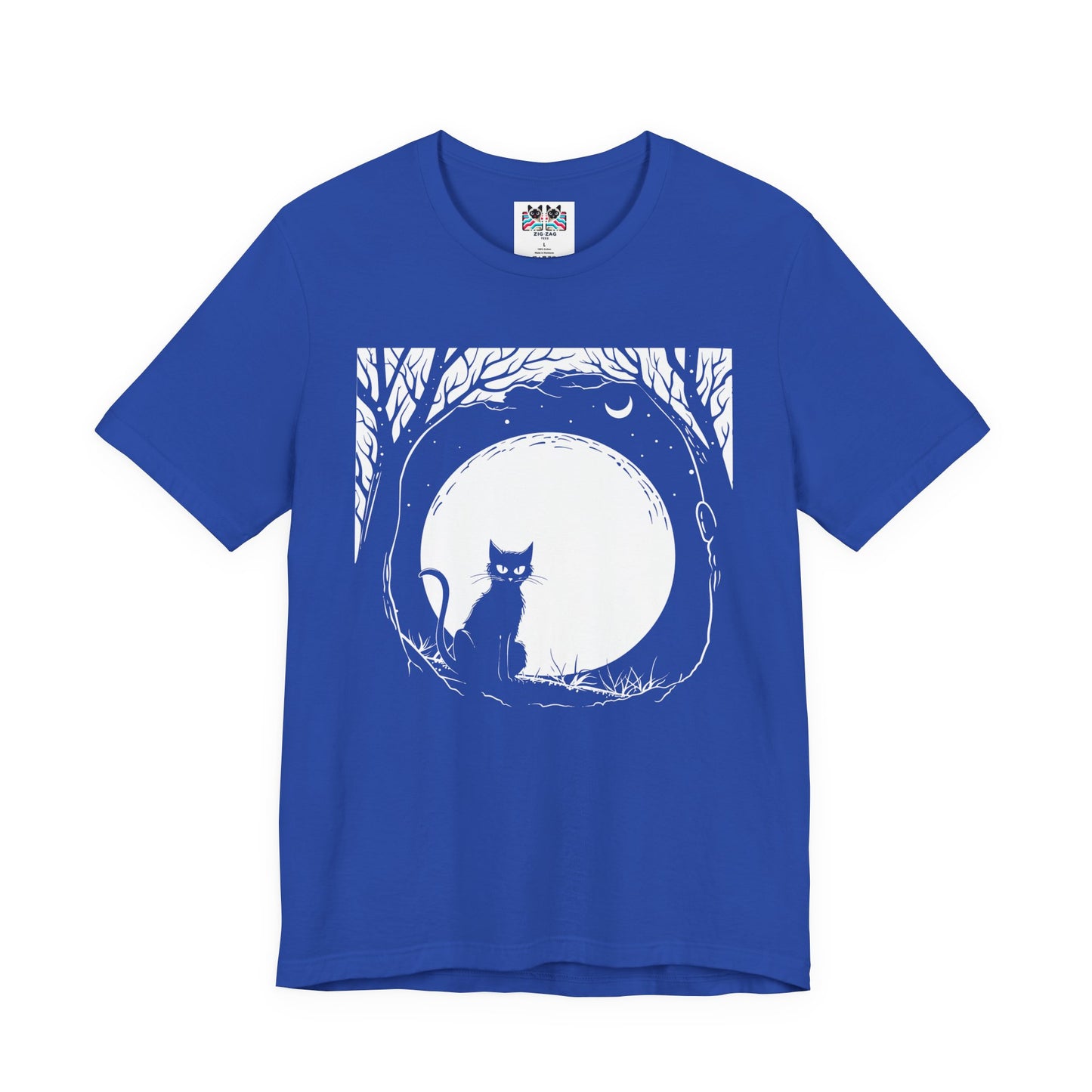 Enchanted Forest Haunted Cat Big Eyes Moonlight T-Shirt