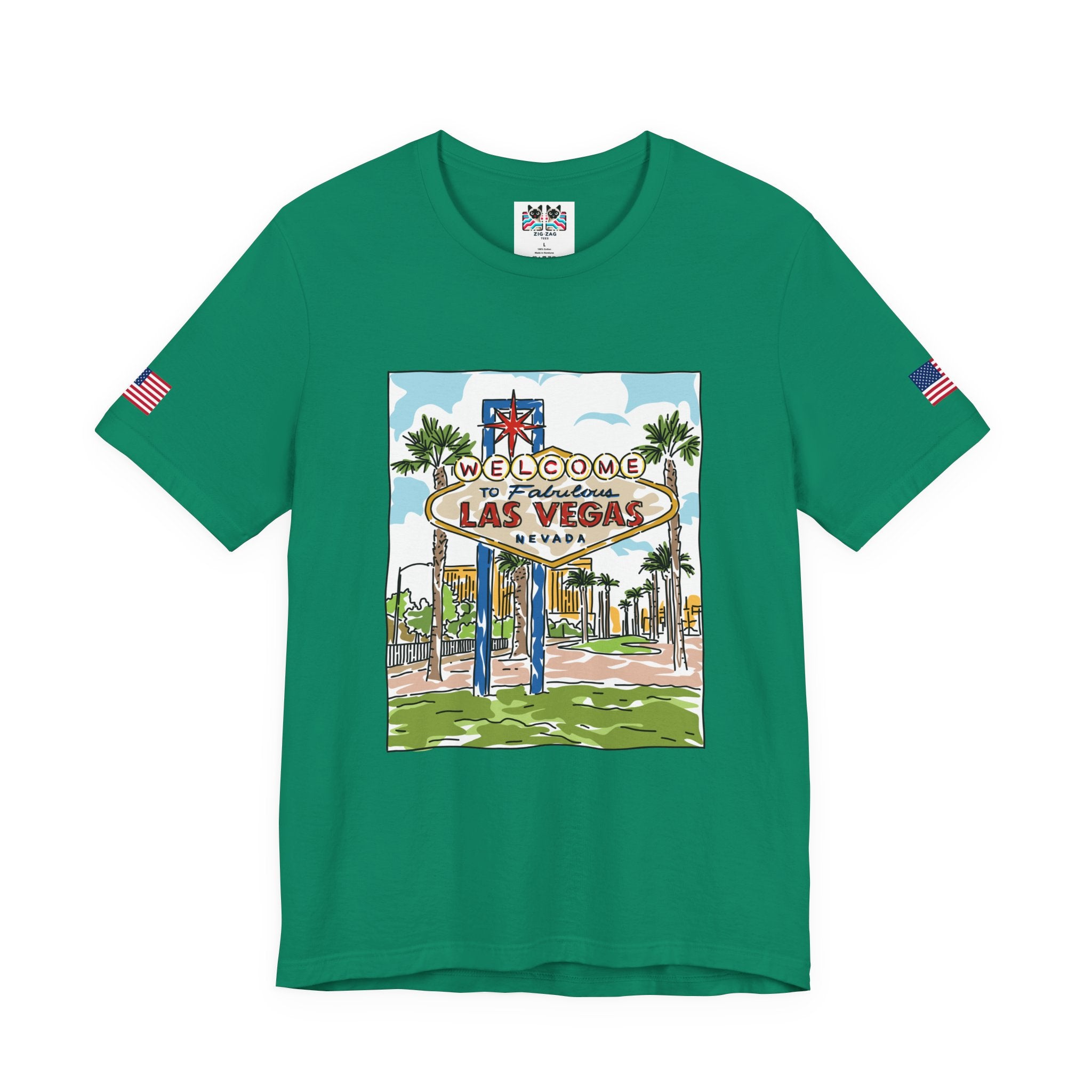Welcome to Fabulous Las Vegas Nevada T-Shirt – Illustrated Sign Souvenir Tee