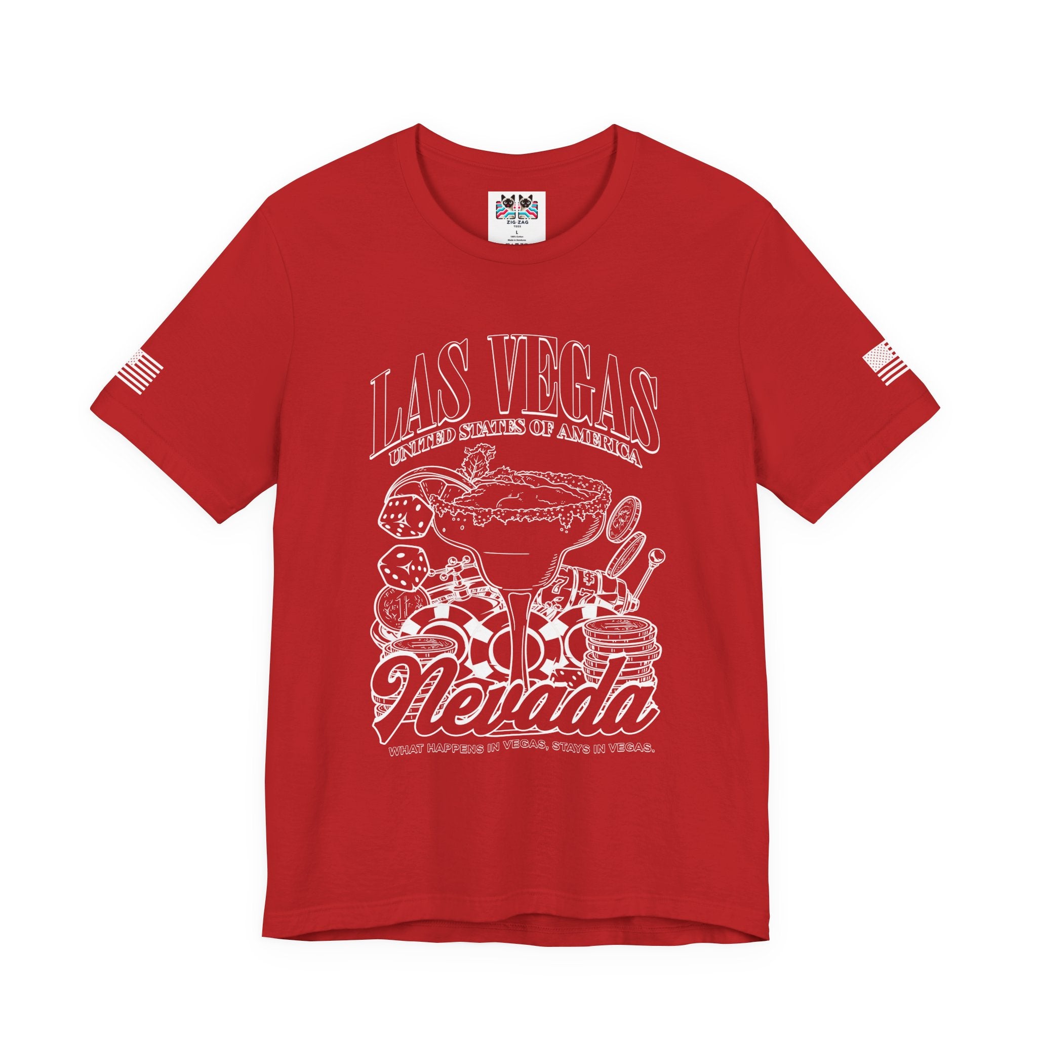 Las Vegas Nevada USA T-Shirt – Casino Cocktail Dice Chips Graphic Tee