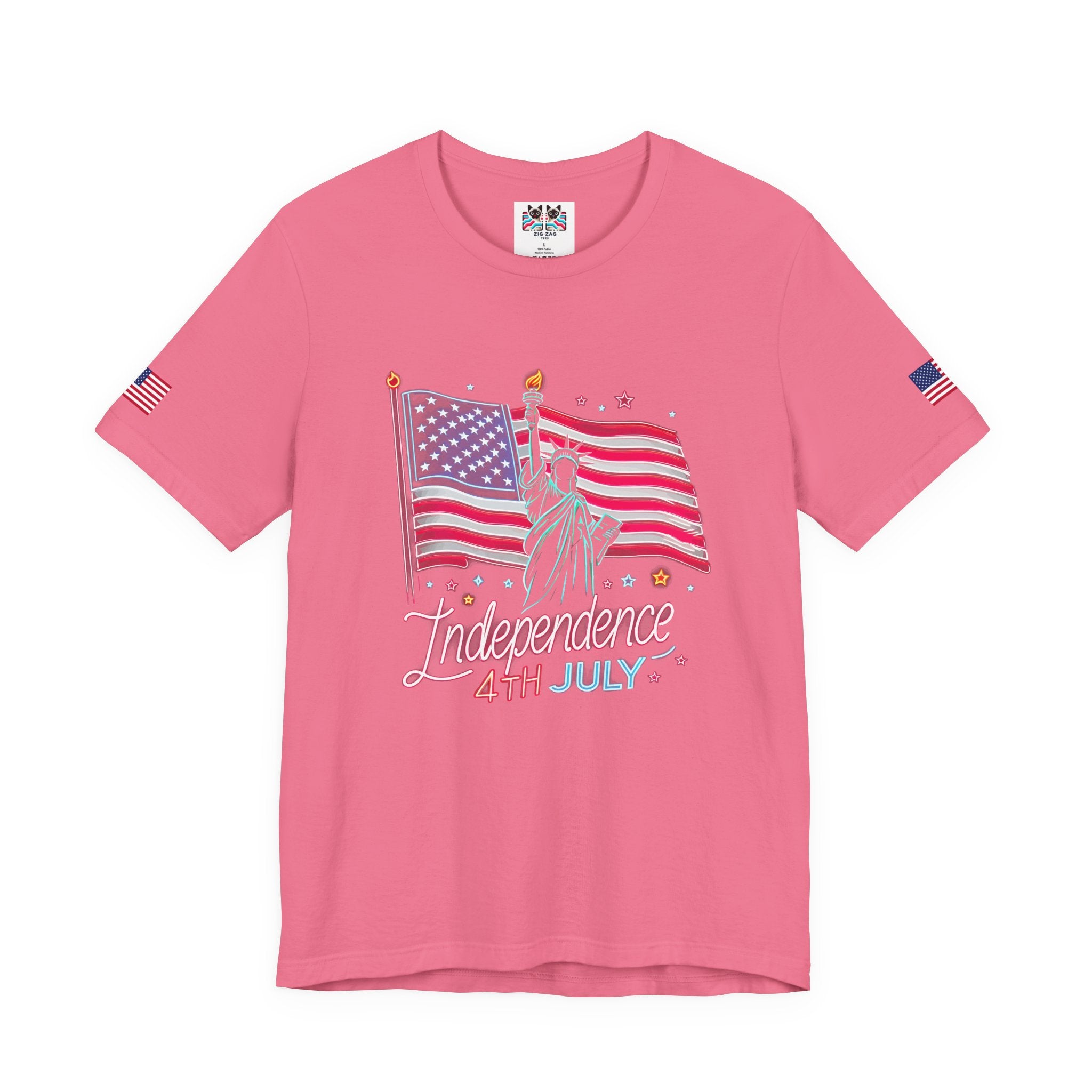 Independence 4th July T-Shirt – Statue of Liberty American Flag Celebration Graphic Tee