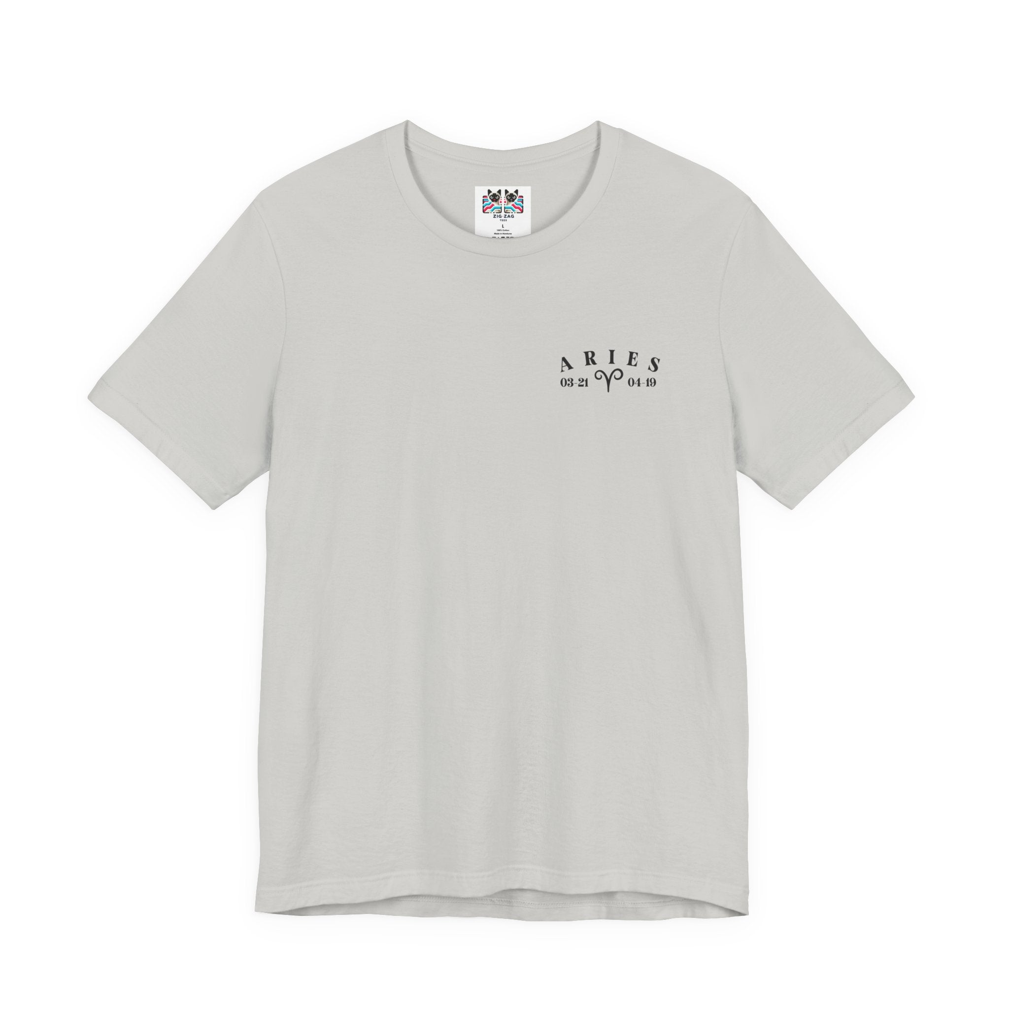 Aries Zodiac T-Shirt – Ram Head with Constellation and Floral Background