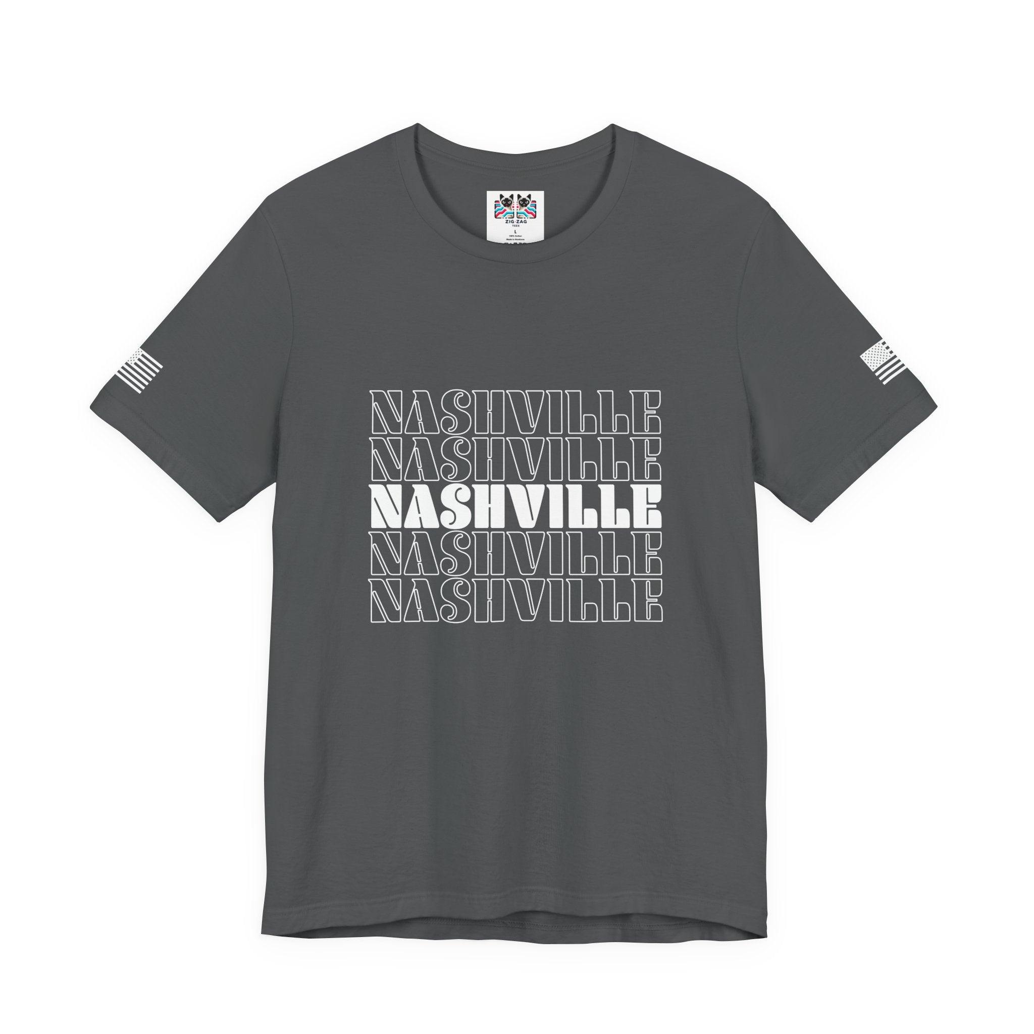 Nashville Repeat Stack T-Shirt – Bold Retro Stacked Typography Tee