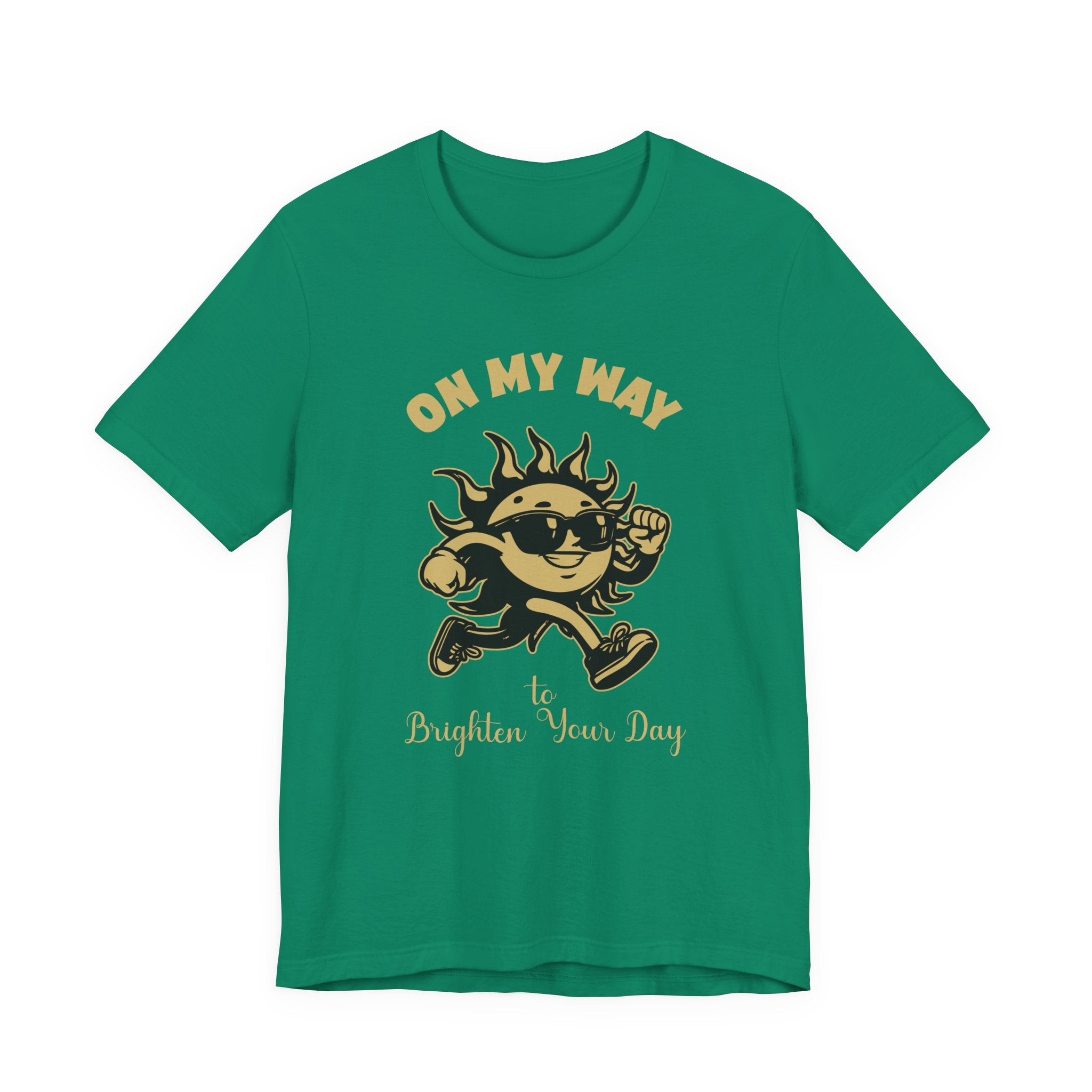 On My Way to Brighten Your Day T-Shirt – Fun Running Sun Graphic Tee